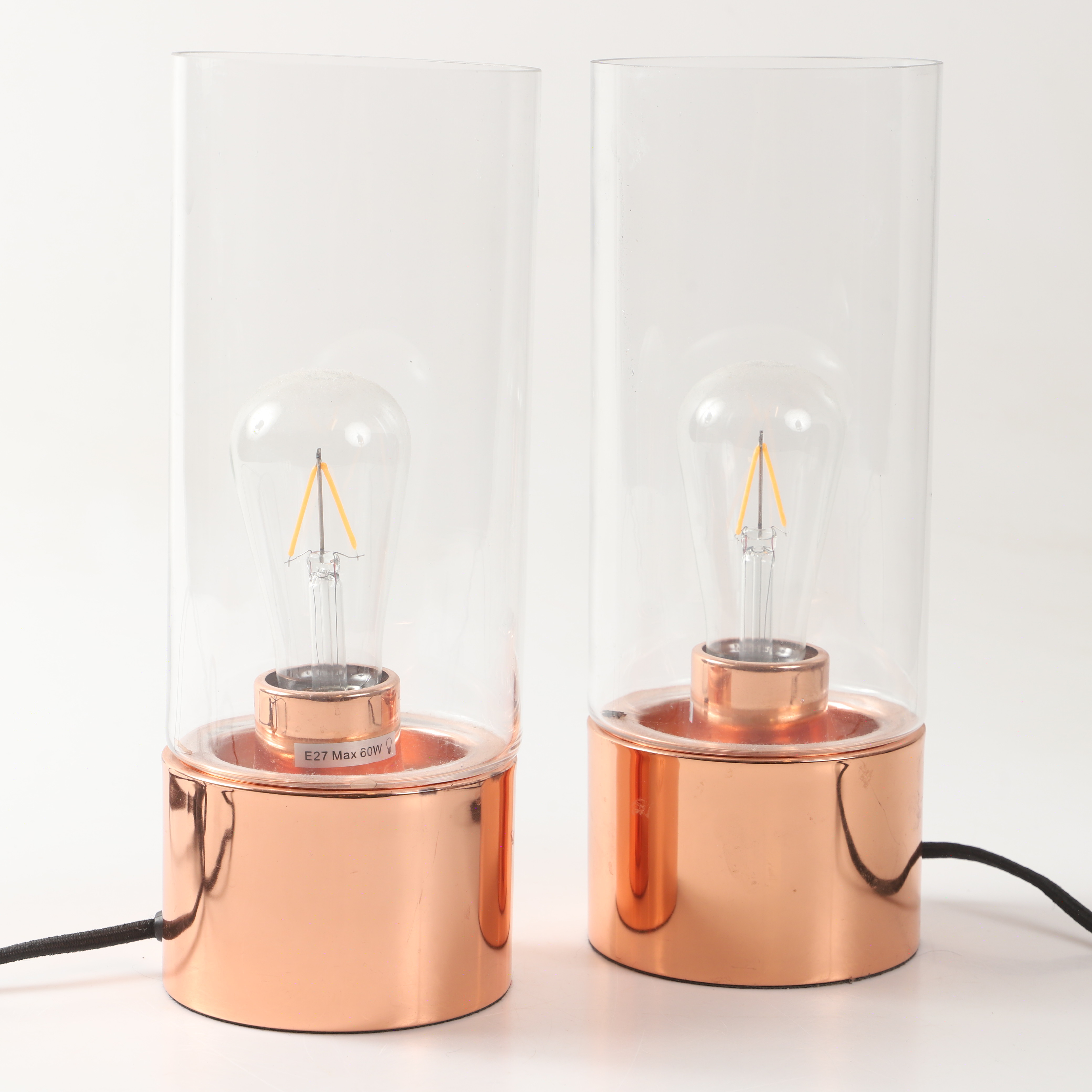 BORDSLAMPOR, 1 par, metall/glas, 2000-tal.