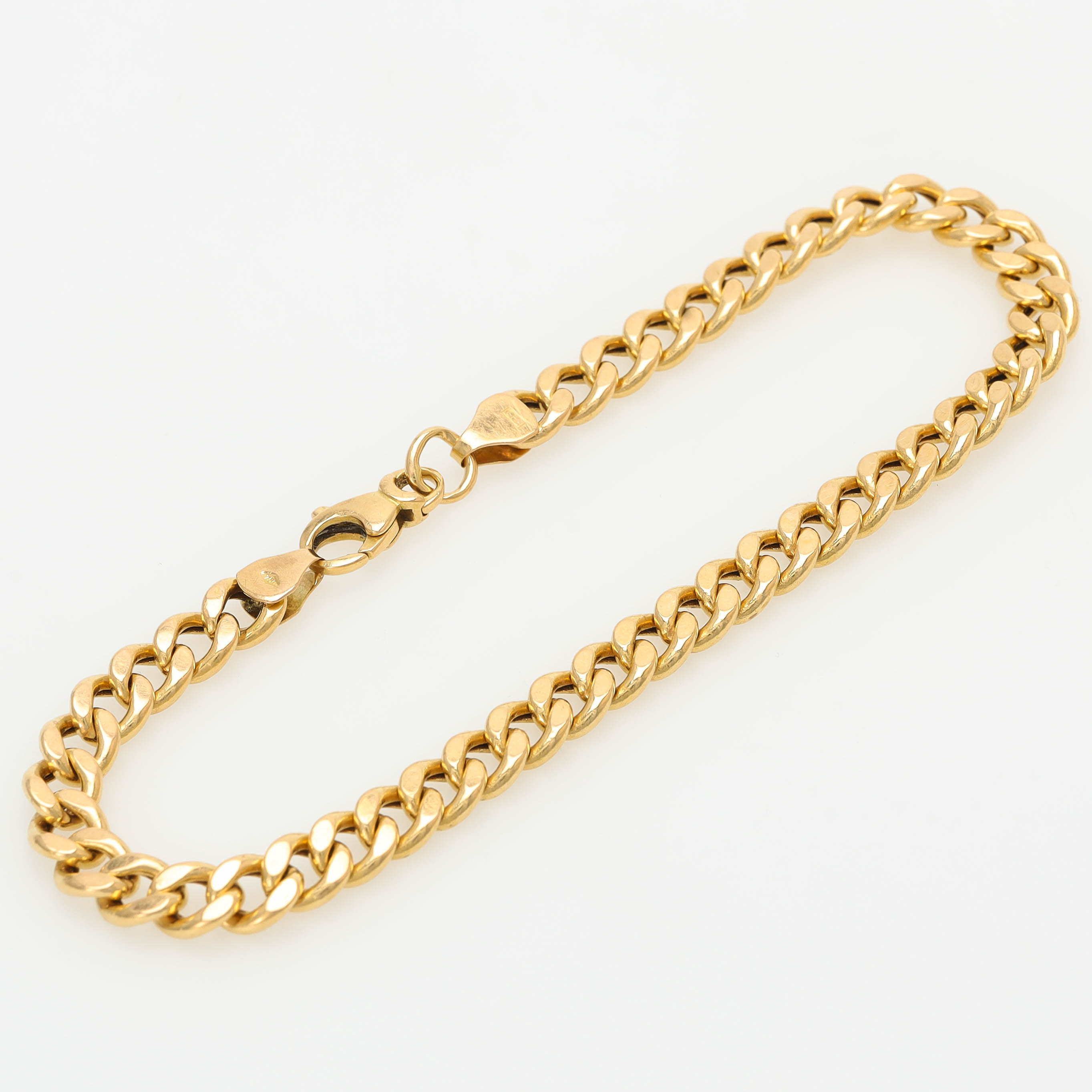 ARMBAND, 18 k guld, ihålig pansarlänk, Iduna ab.