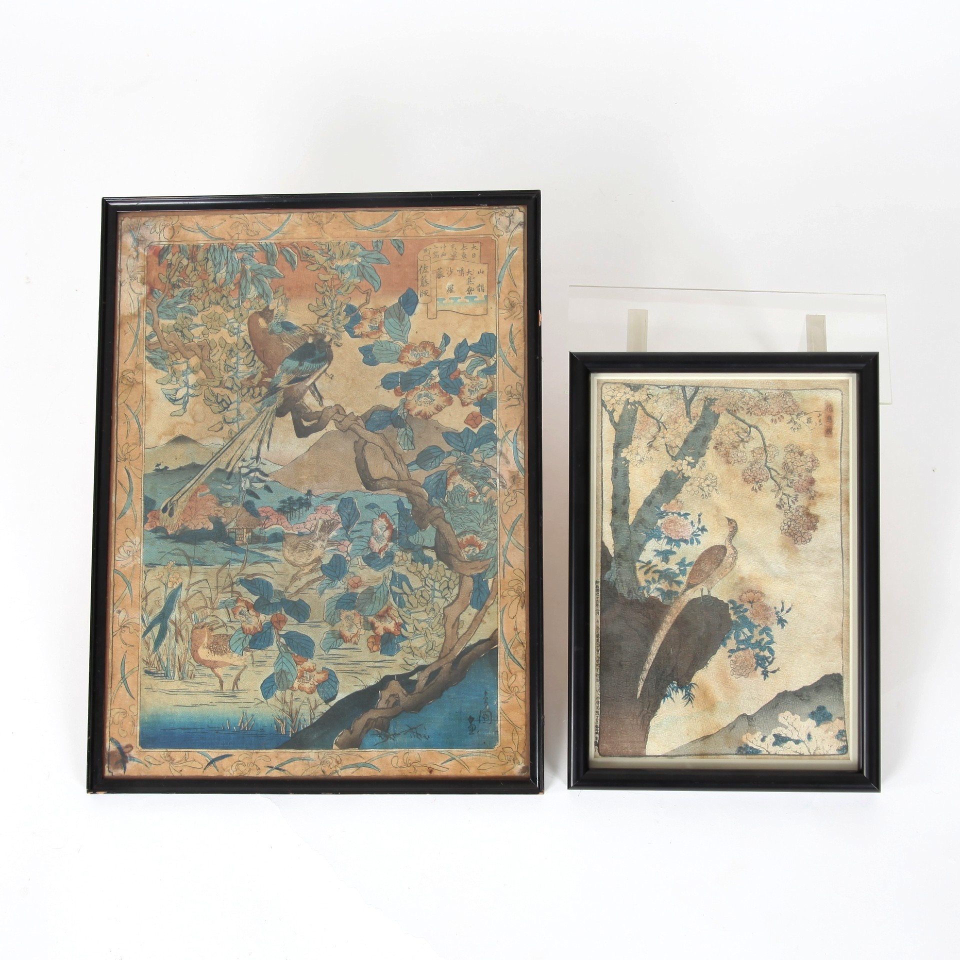 MÅLERI, 2 st, Kina och Japan, 1800-tal.