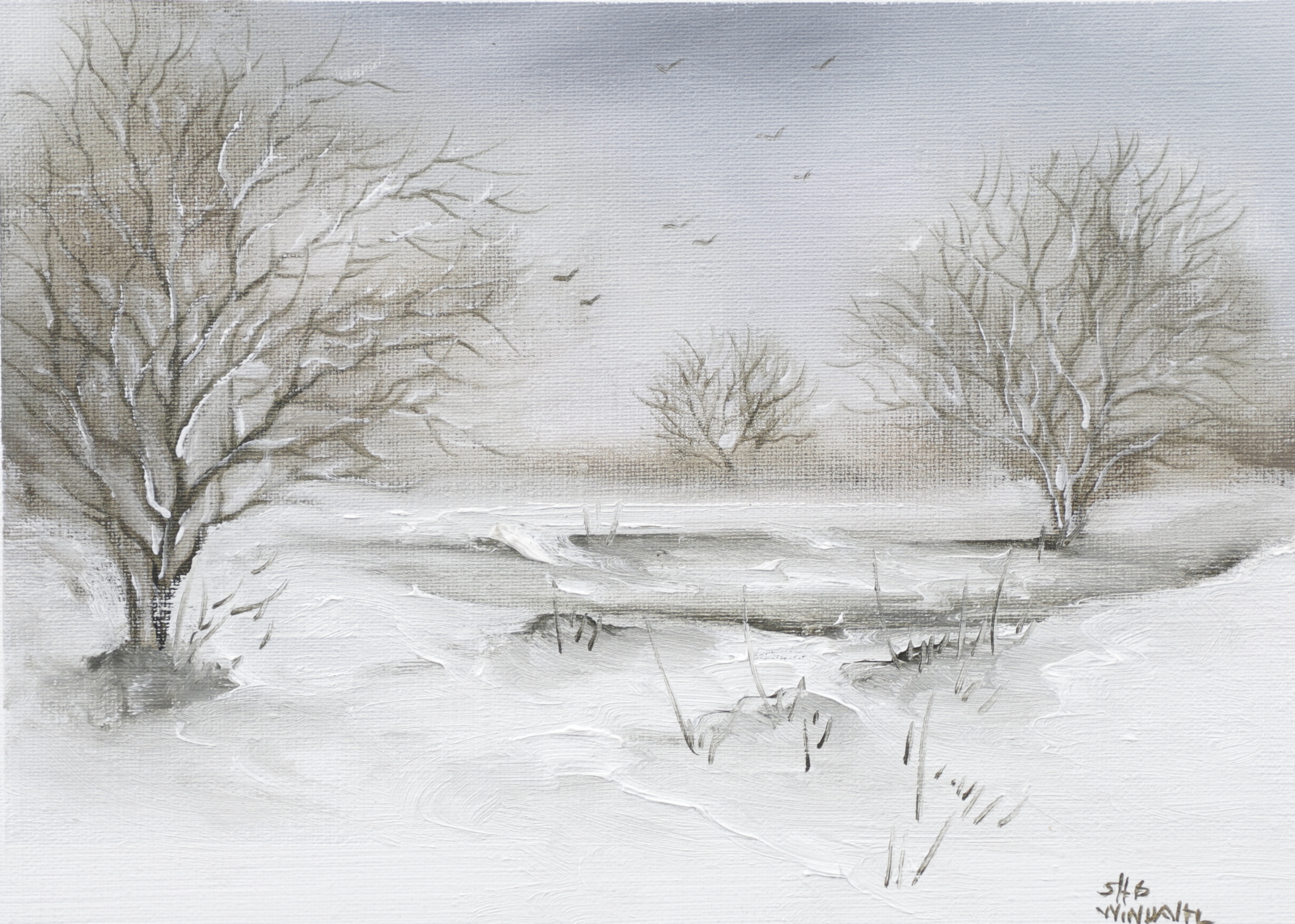 STEFAN WINDAHL. Vintermotiv, olja på duk, signerad.