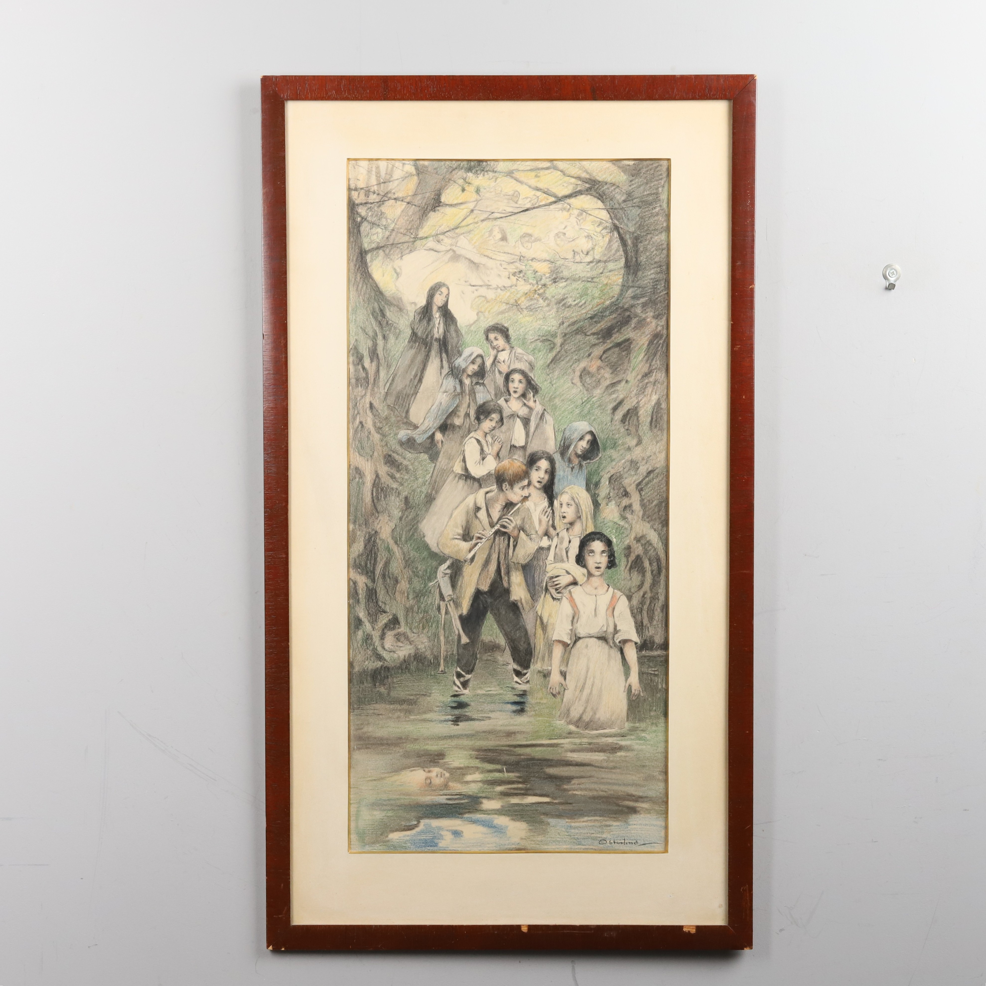 ALLAN ÖSTERLIND. Torrpastell, signerad.