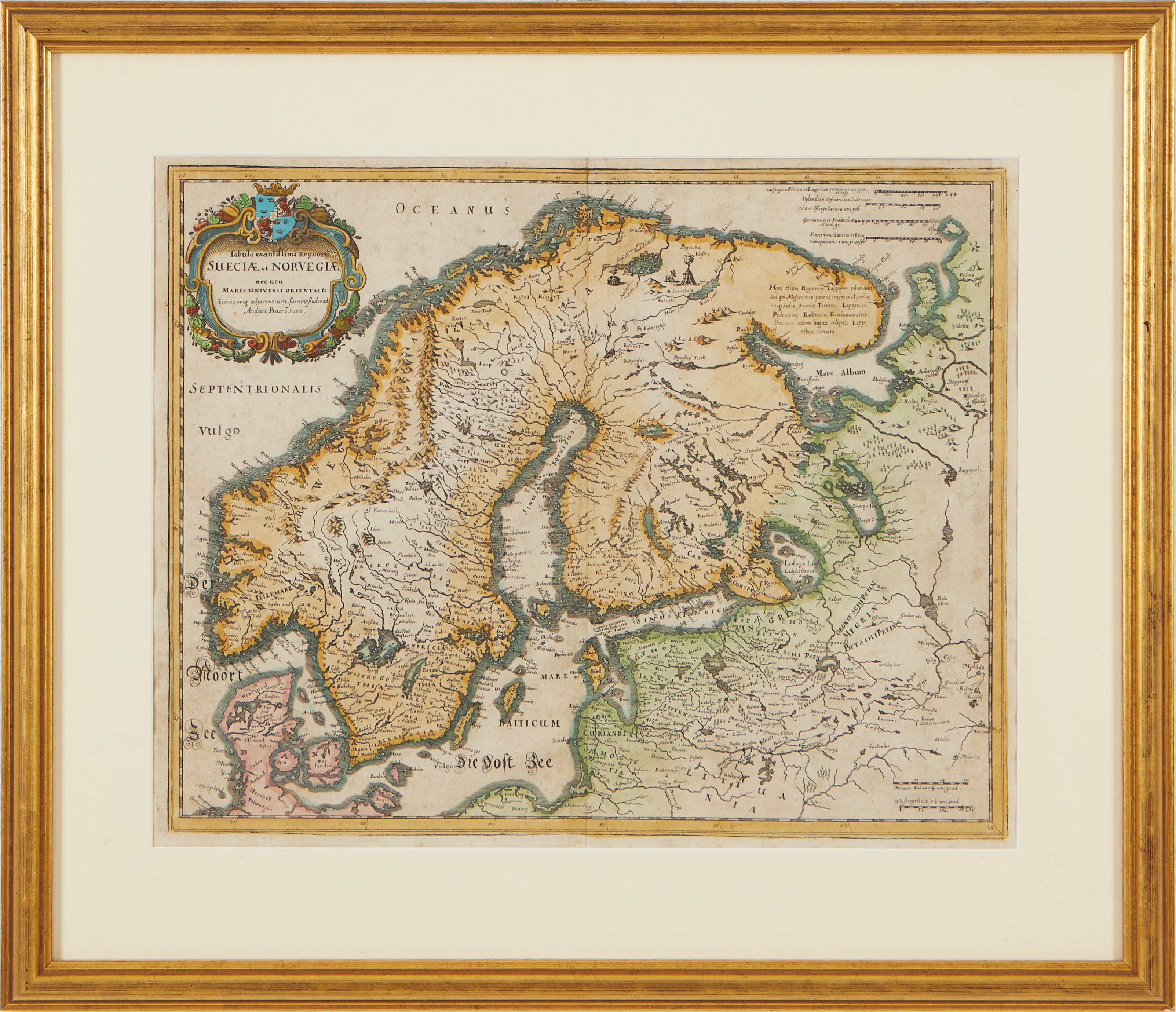 MERIAN, KARTA ÖVER SKANDINAVIEN, Tabula exactissima, ca 1640.