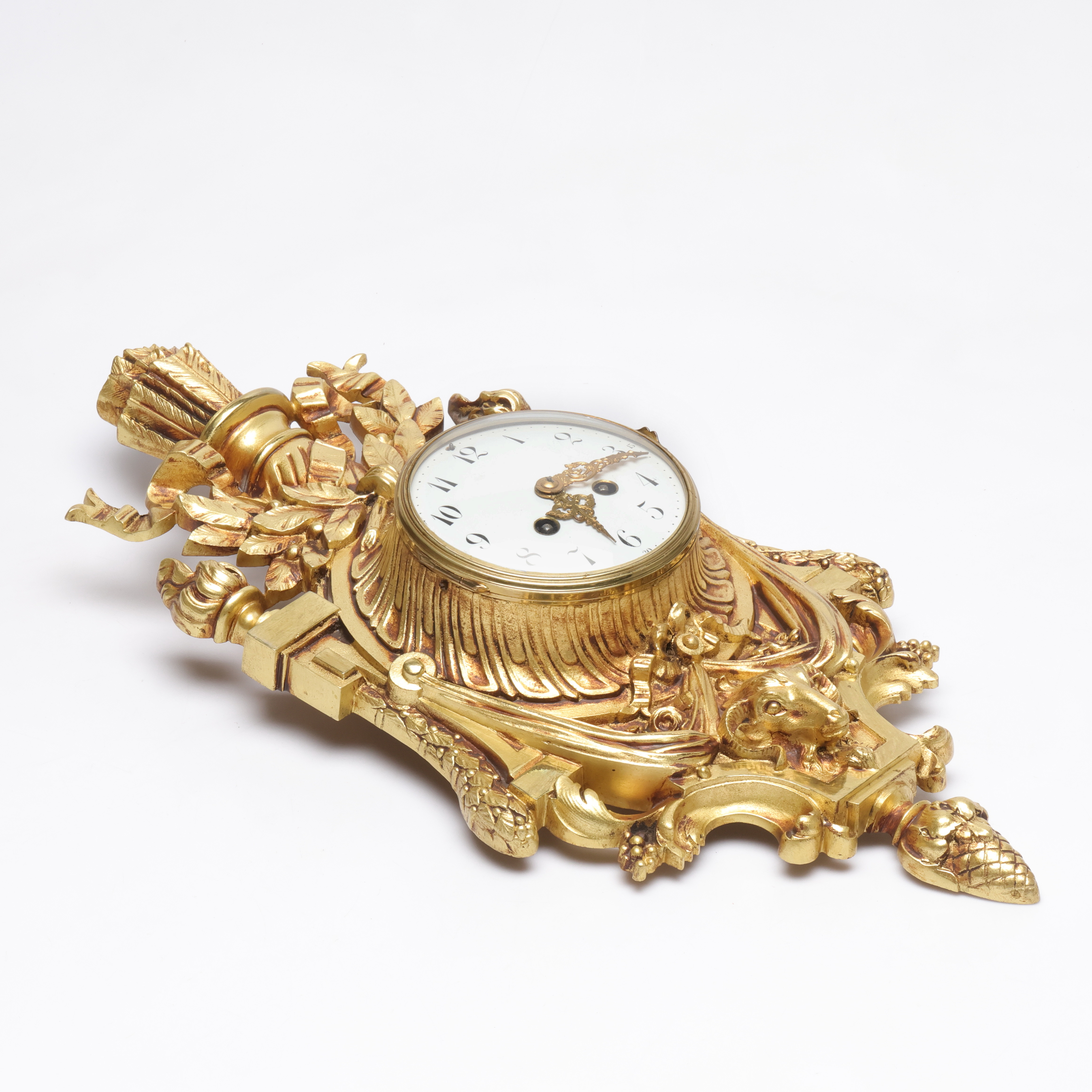 KARTELLUR/VÄGGPENDYL, gjuten brons, Japy Freres, Louis XVI-stil, Frankrike, 18/1900-tal.