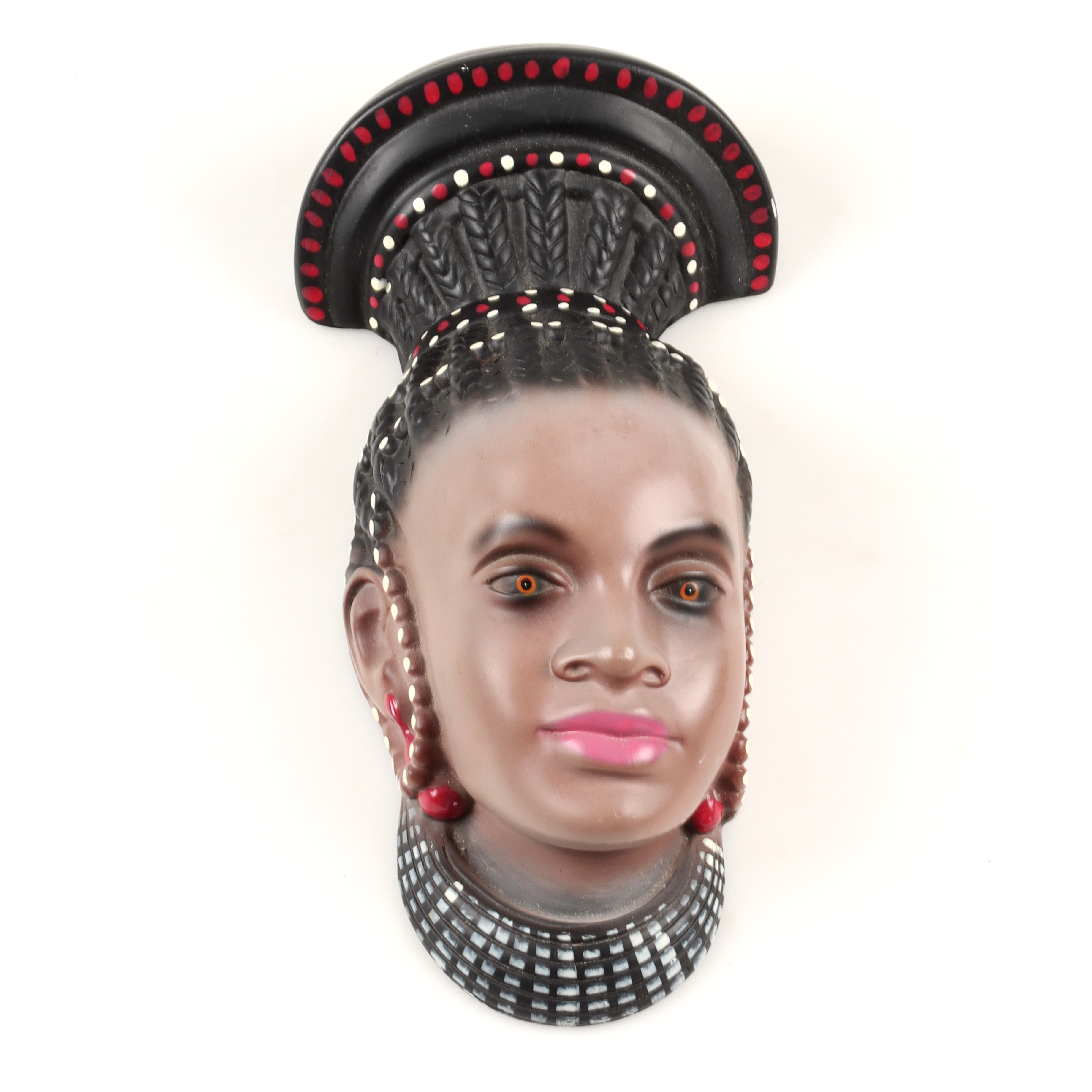 VÄGGSKULPTUR, gips, "exotisk kvinna", 1900-tal.