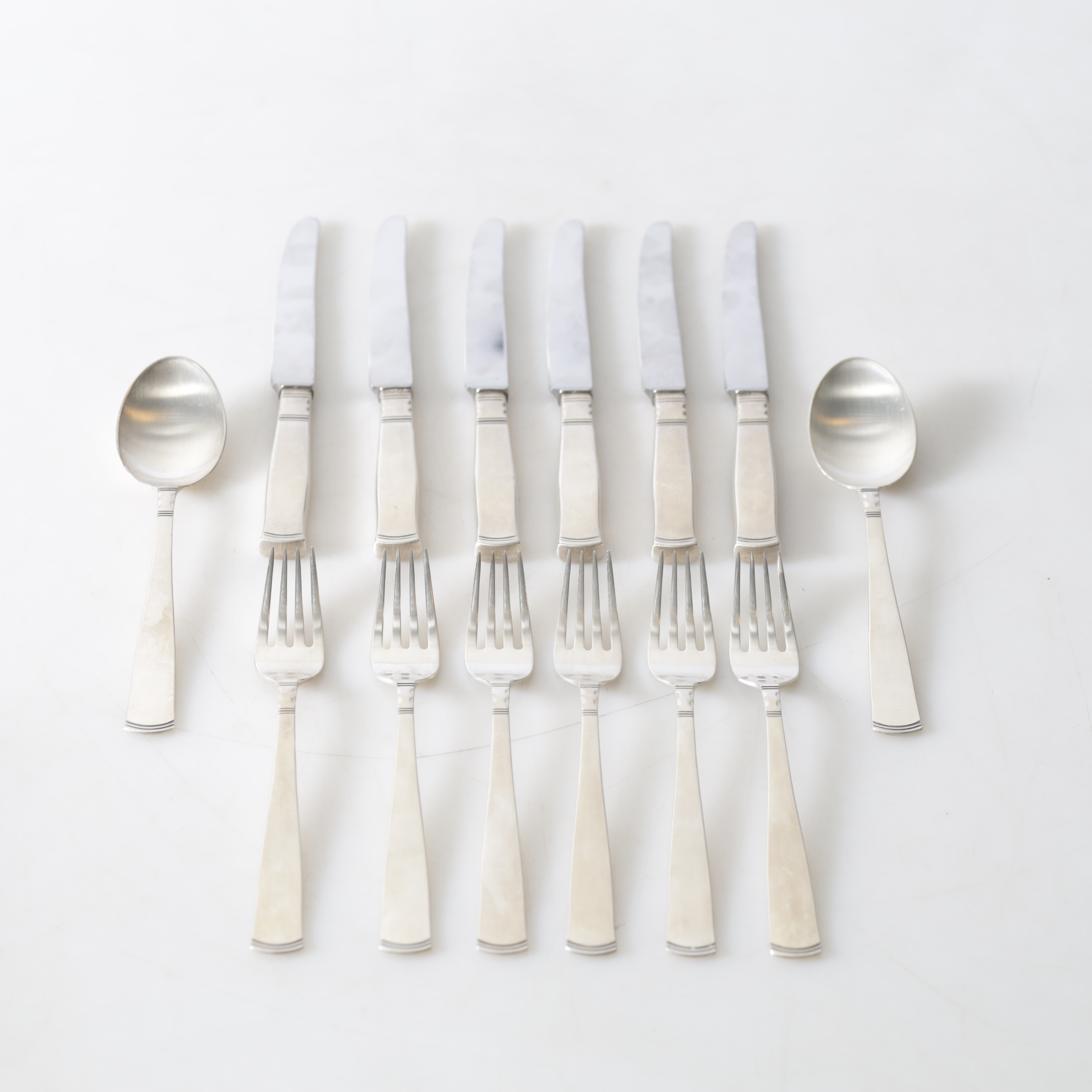 BESTICK, 14 delar, silver, mod. "Rosenholm", GAB, 1990-tal. Totalvikt 713,8 gram.