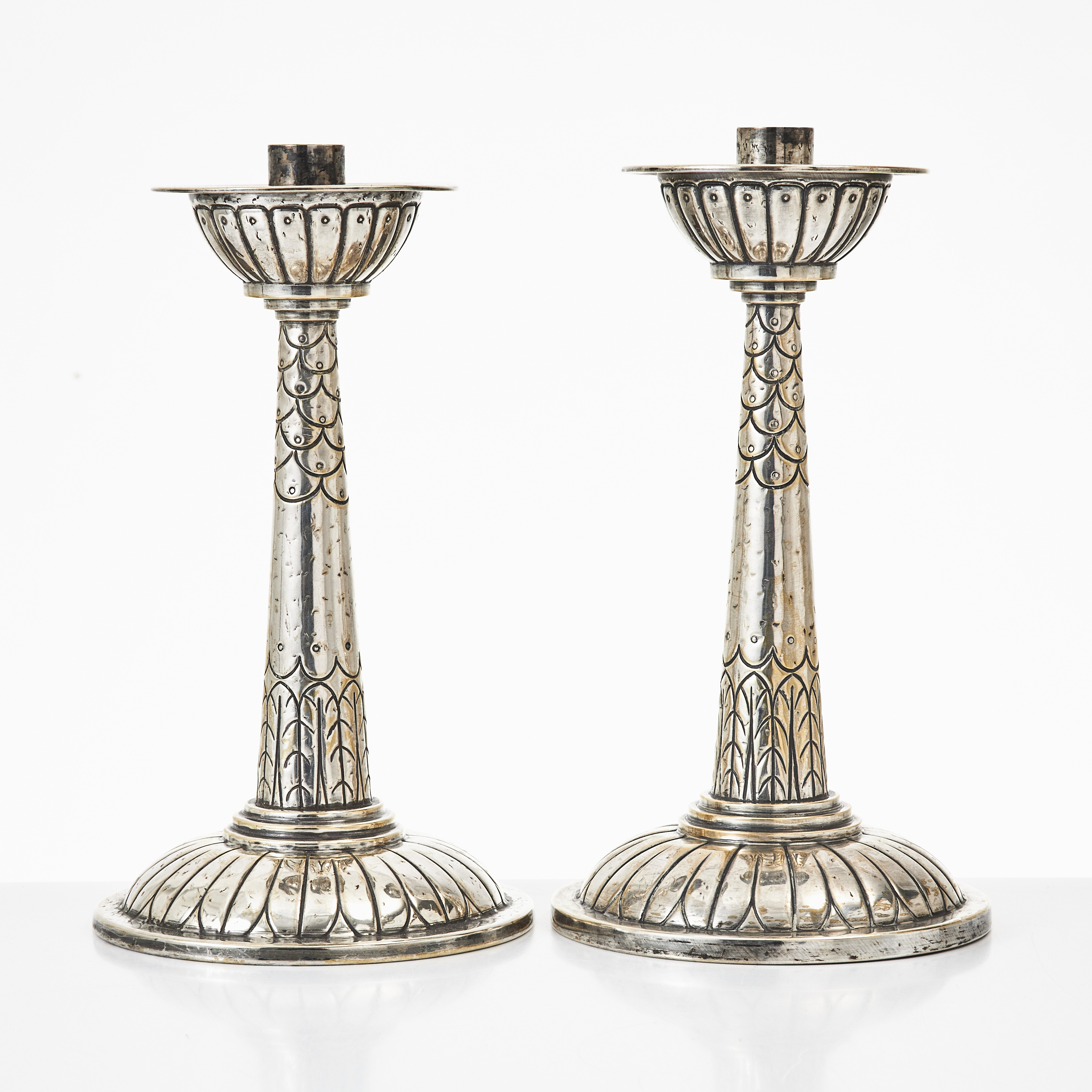 LJUSSTAKAR, 1 par, WMF, 1900-talets början, nysilver.