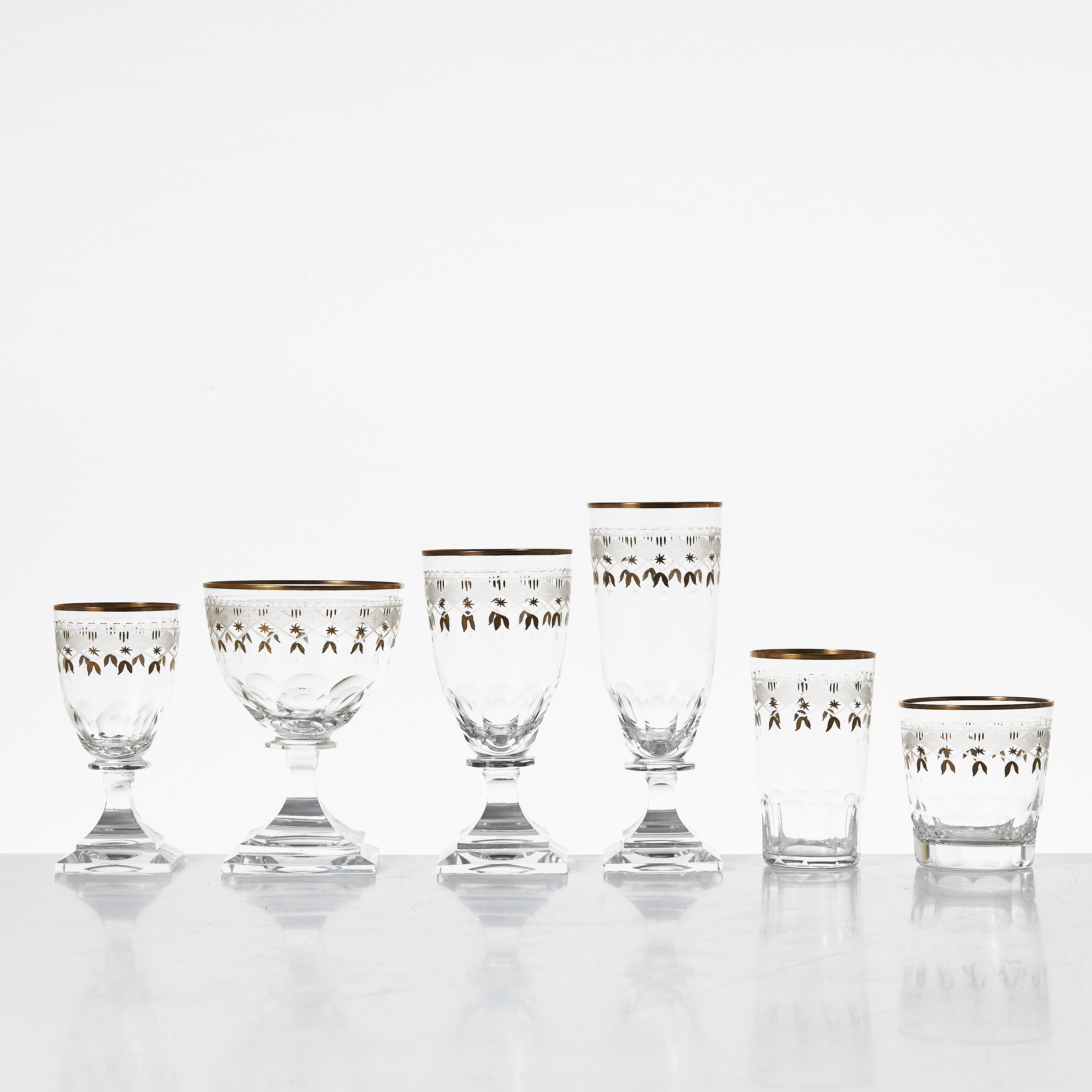 FERDINAND & WILHELM STUDE. Glasservis, "Odelberg Junior", 54 delar, Kosta.