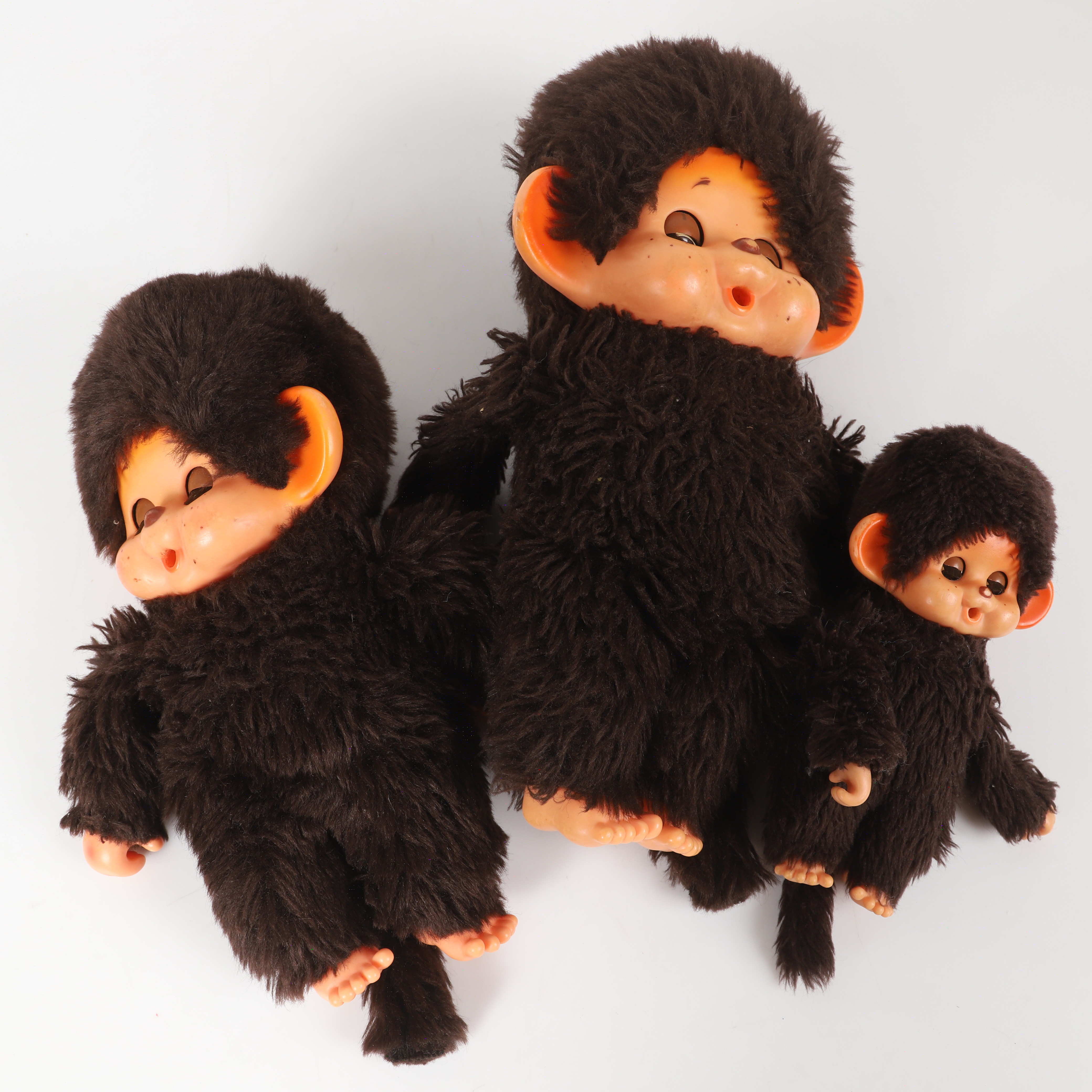 MONCHICHI, 3 stycken, textil/plast, Toho, Japan, 1970-tal.