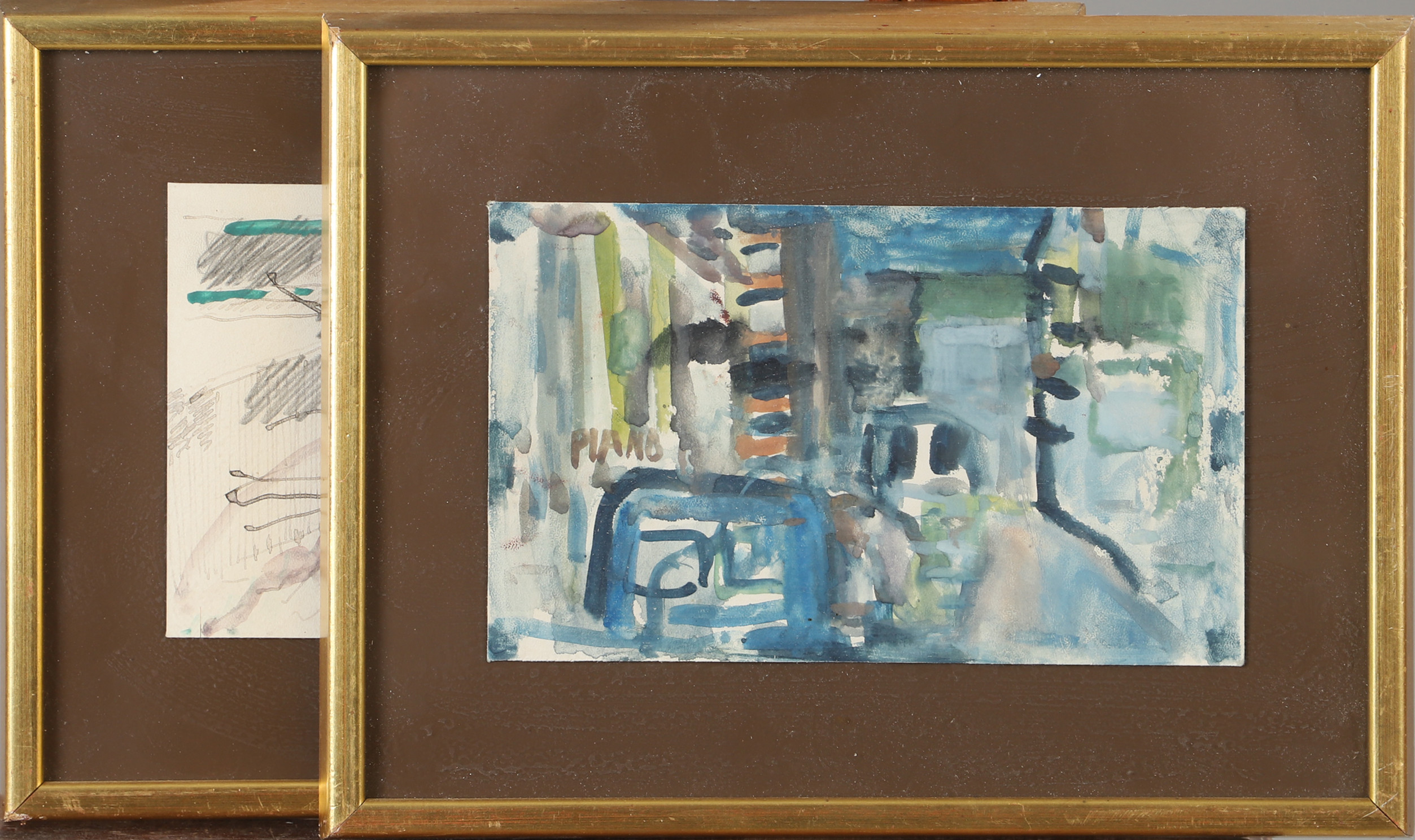 LARS HERDER. Helsingborgsmotiv, 2 stycken, akvarell/blandteknik, osignerade.