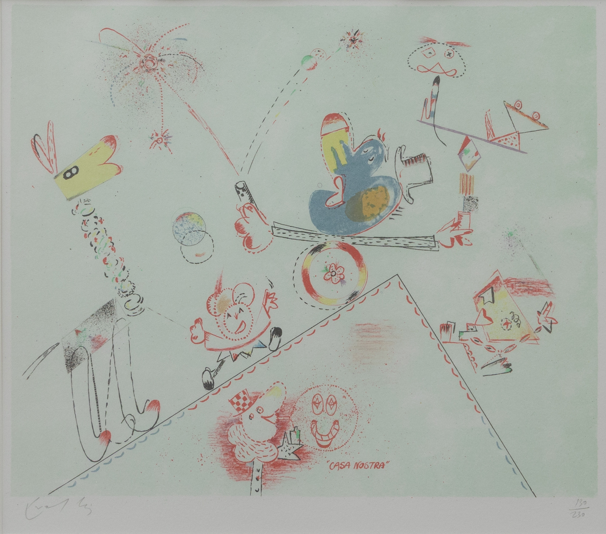 JORGO KRALLIS. 'Casa nostra', färglitografi, nr 120/230, signerad.