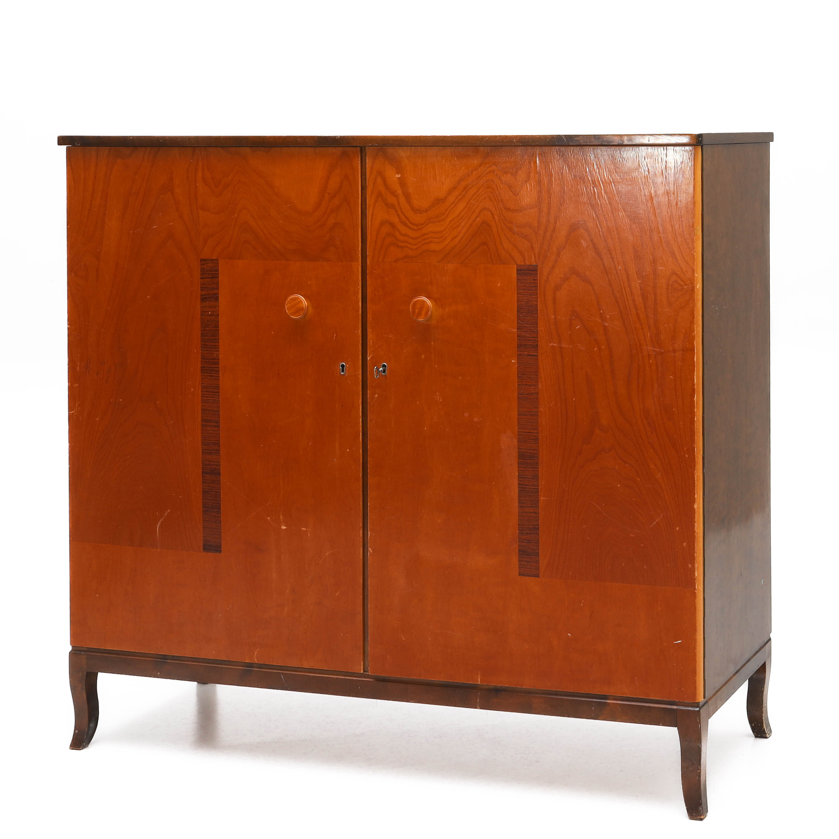 SKÅP, fanérat i alm & björk, 1930/40-tal.