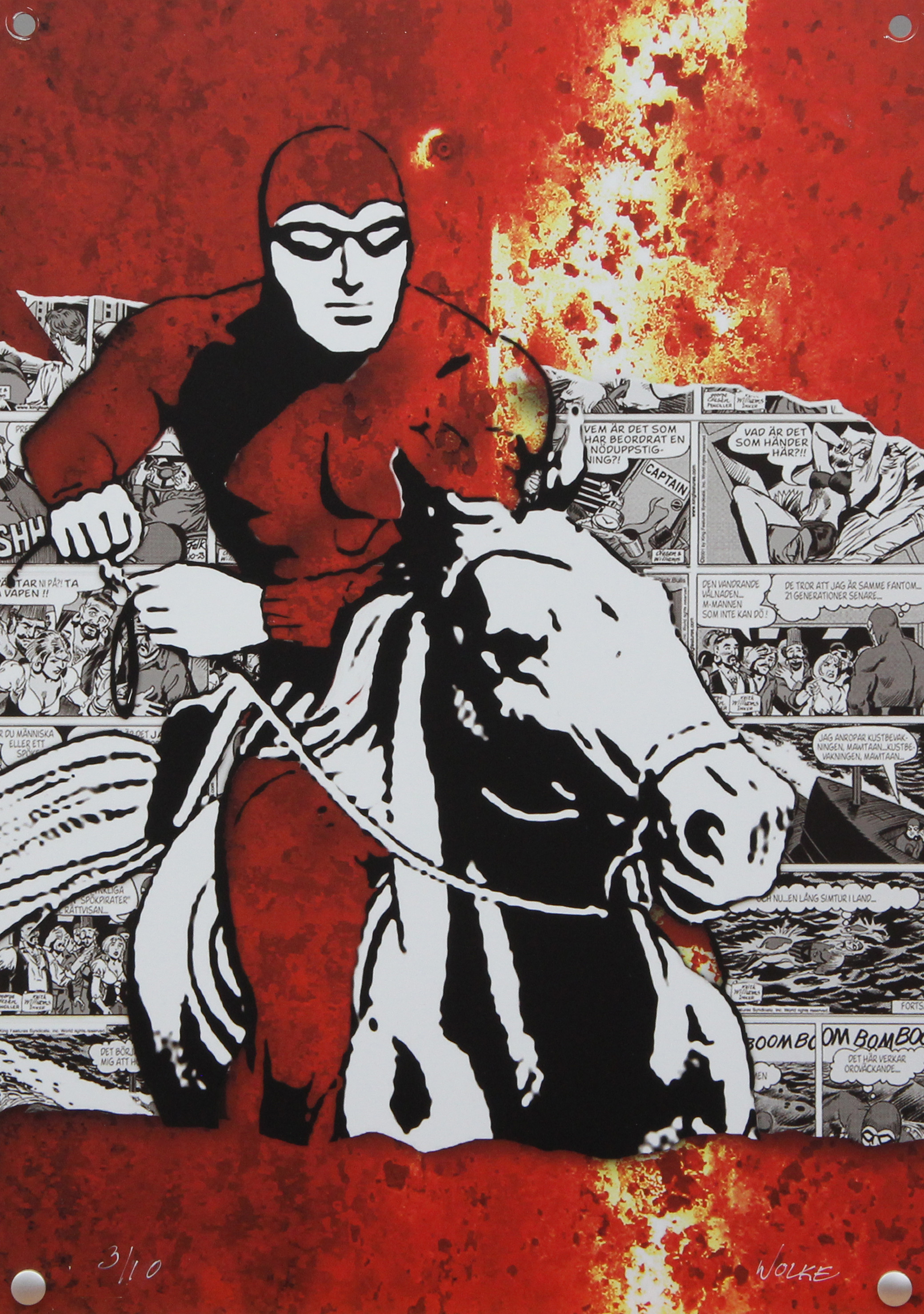 ANDERS WOLKE. METALLTAVLA, numrerad, signerad.