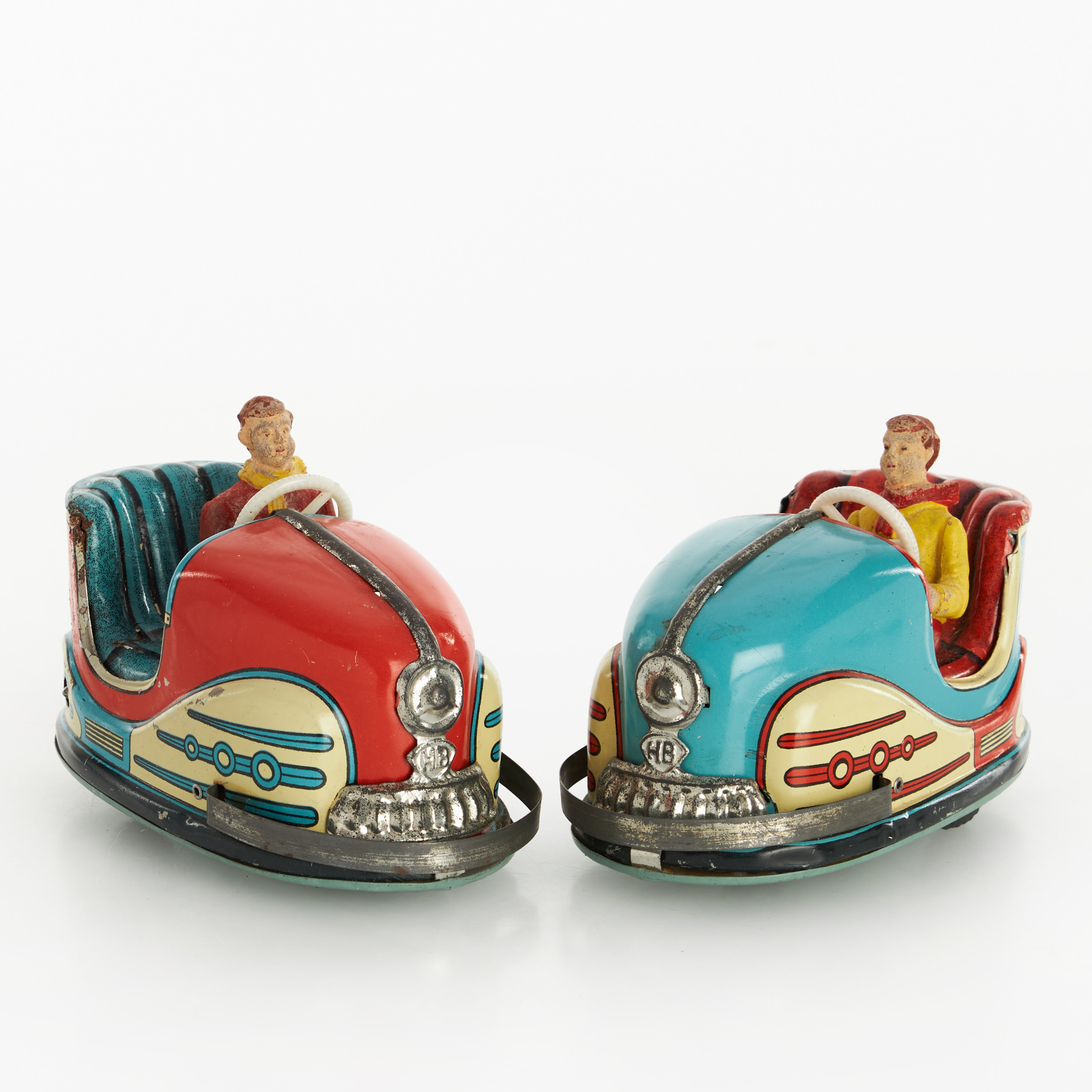 HOCH BECKMANN, Radiobil från tivoli, 2 st, urverk, Tyskland, 1950-tal.