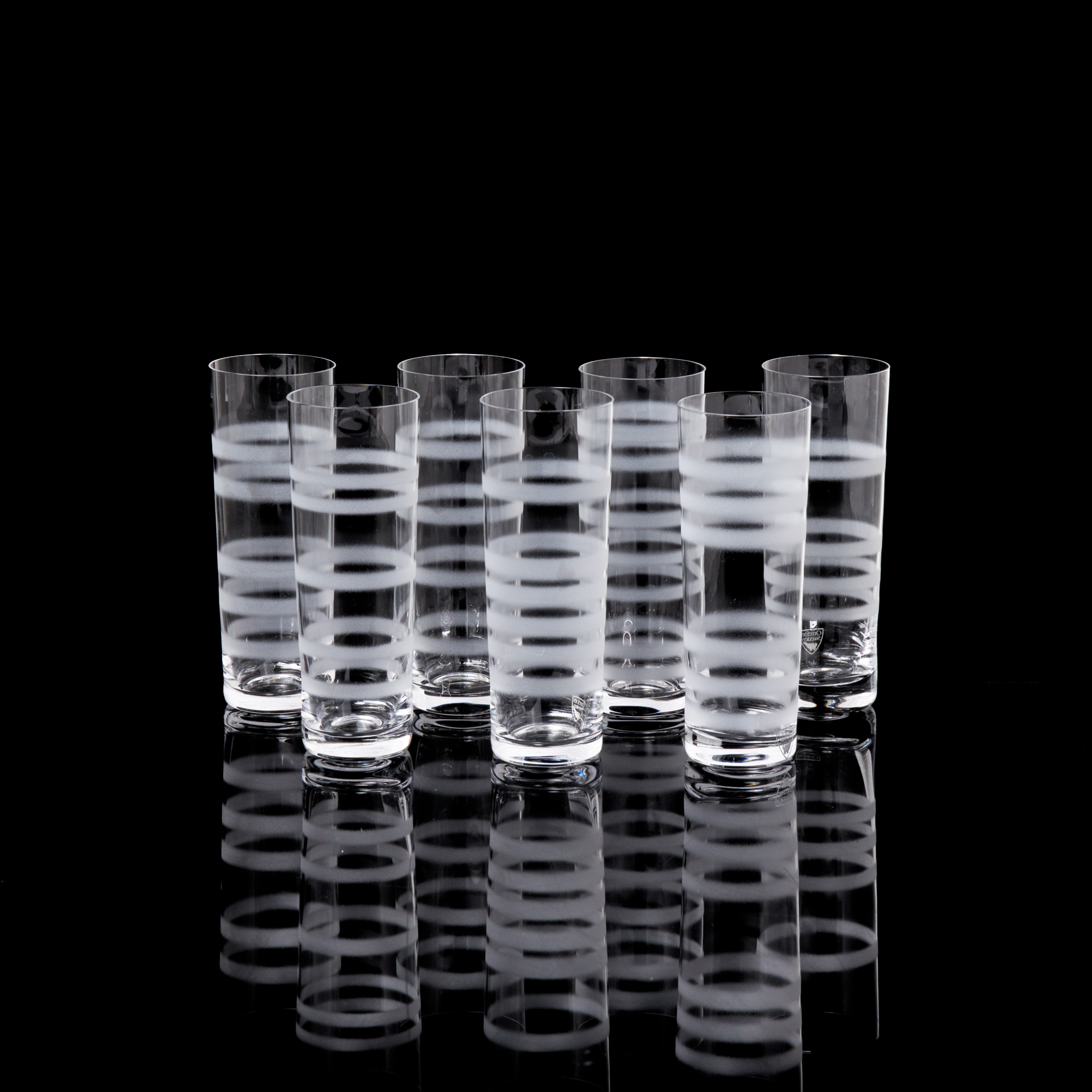 INGEGERD RÅMAN. "Slowfox", champagneglas, 7 st, Orrefors.