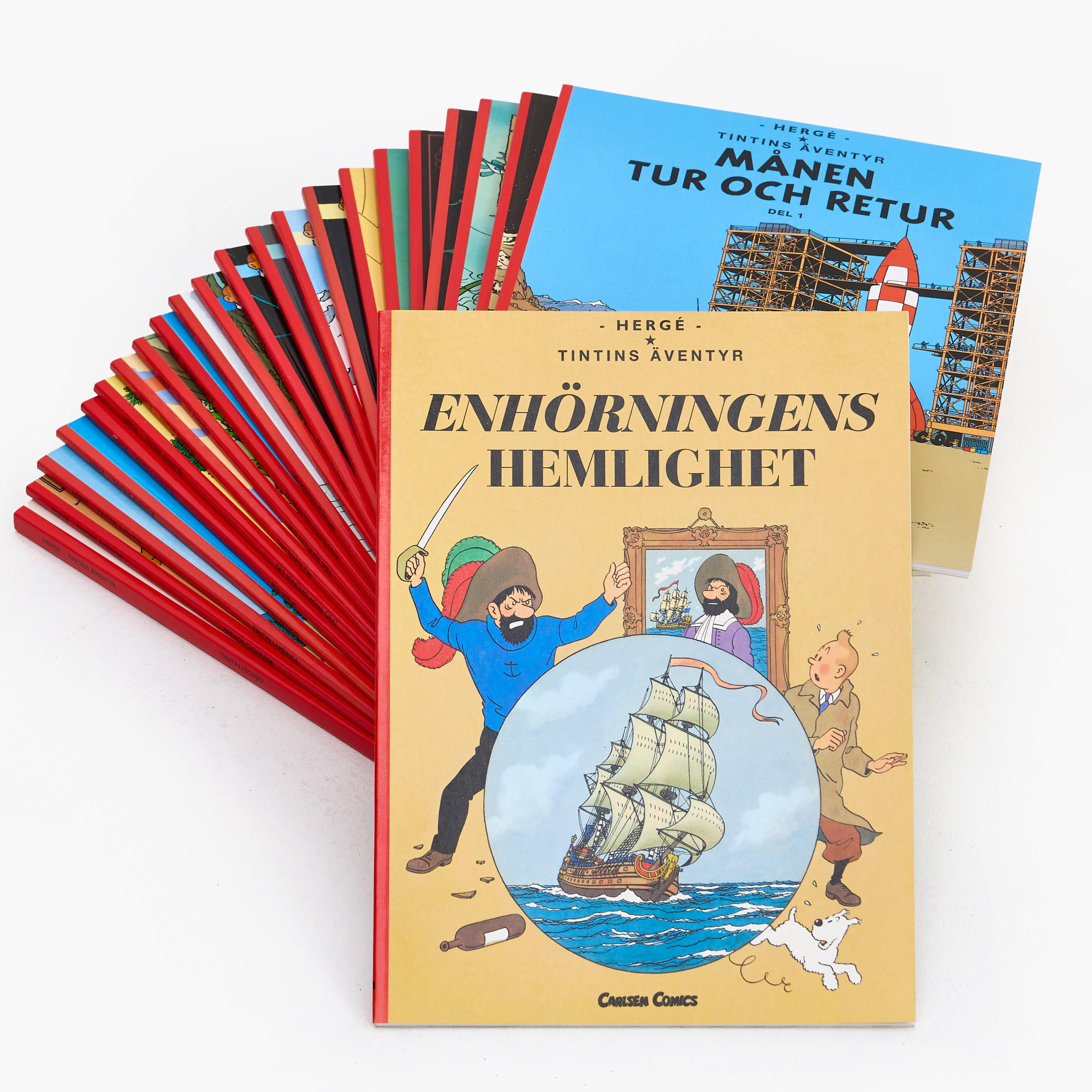 TINTINS ÄVENTYR. Seriealbum, 23 st, Hergé, Carlsen Comics, tidigt 2000-tal.