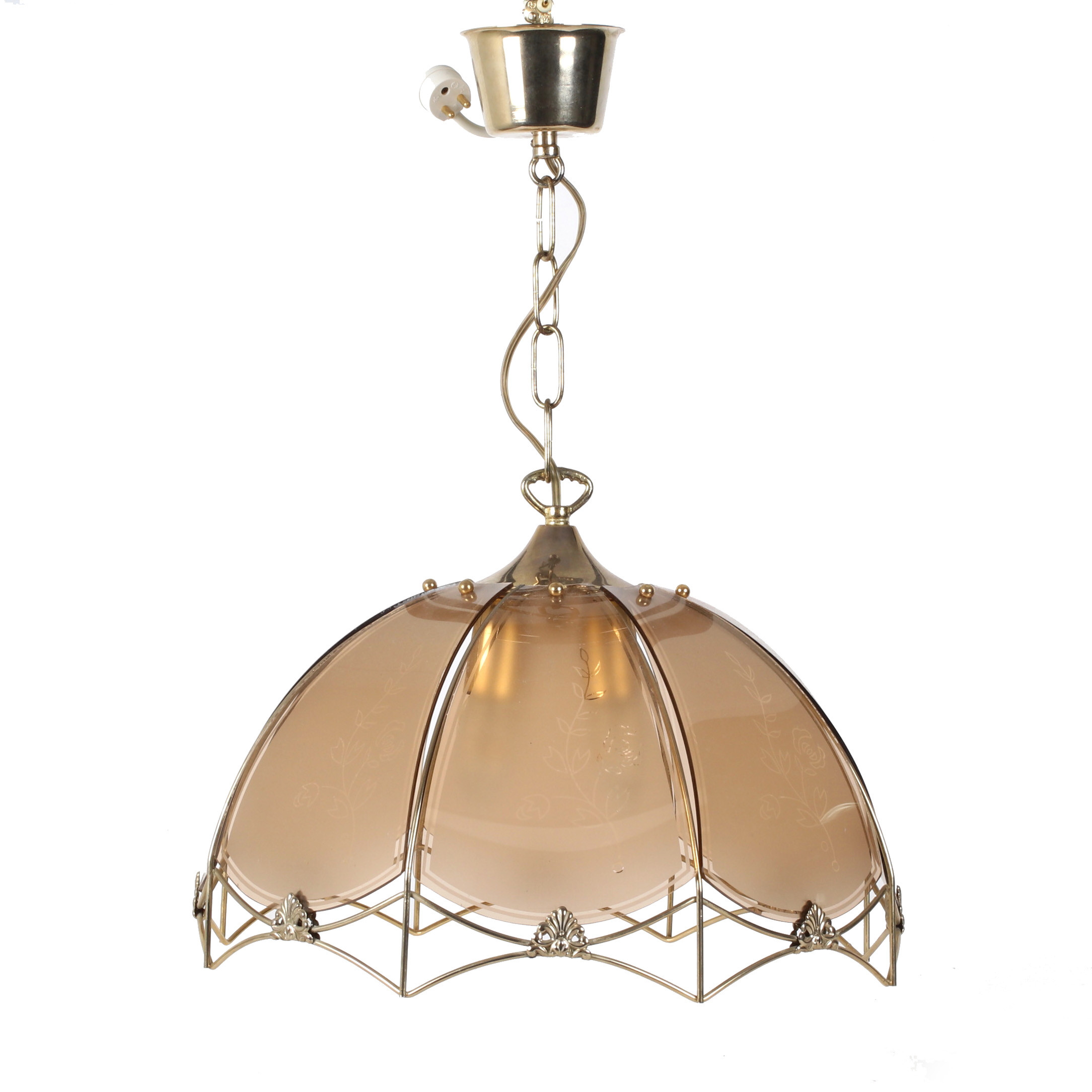 TAKLAMPA, glas, möjligen Reijmyre, 1970-tal.