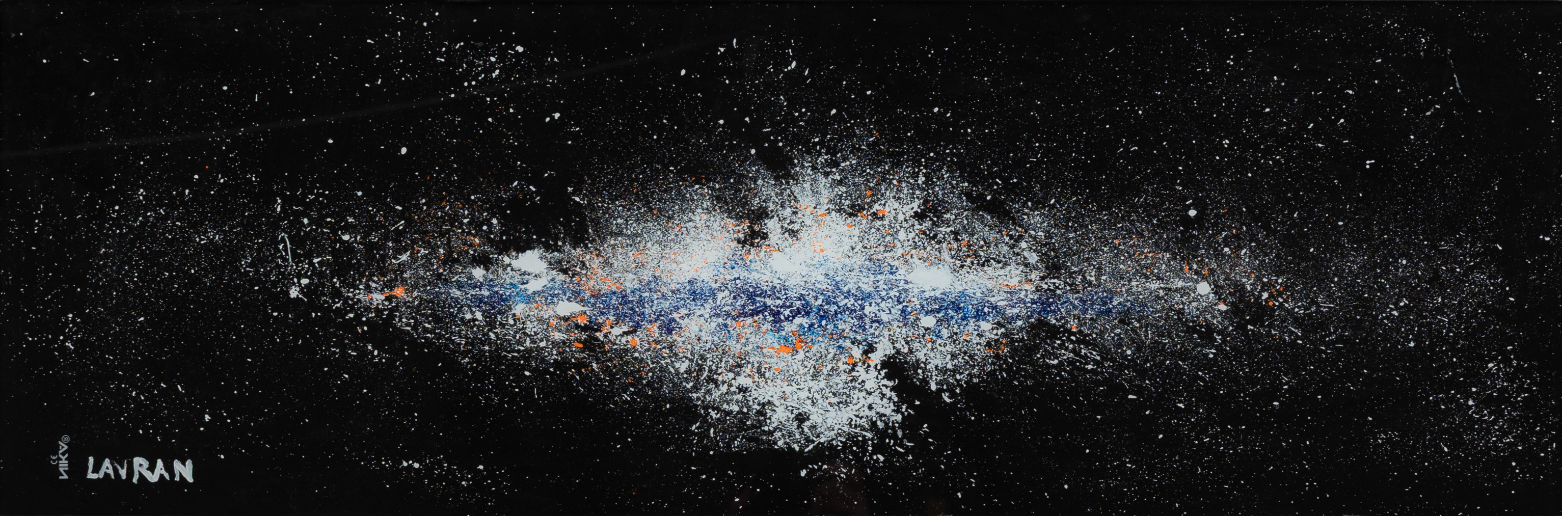 LAVRAN TANNBERG (ESTLAND/SVERIGE FÖDD 1949). Abstrakt komposition, akryl på glas, signerad Lavran.