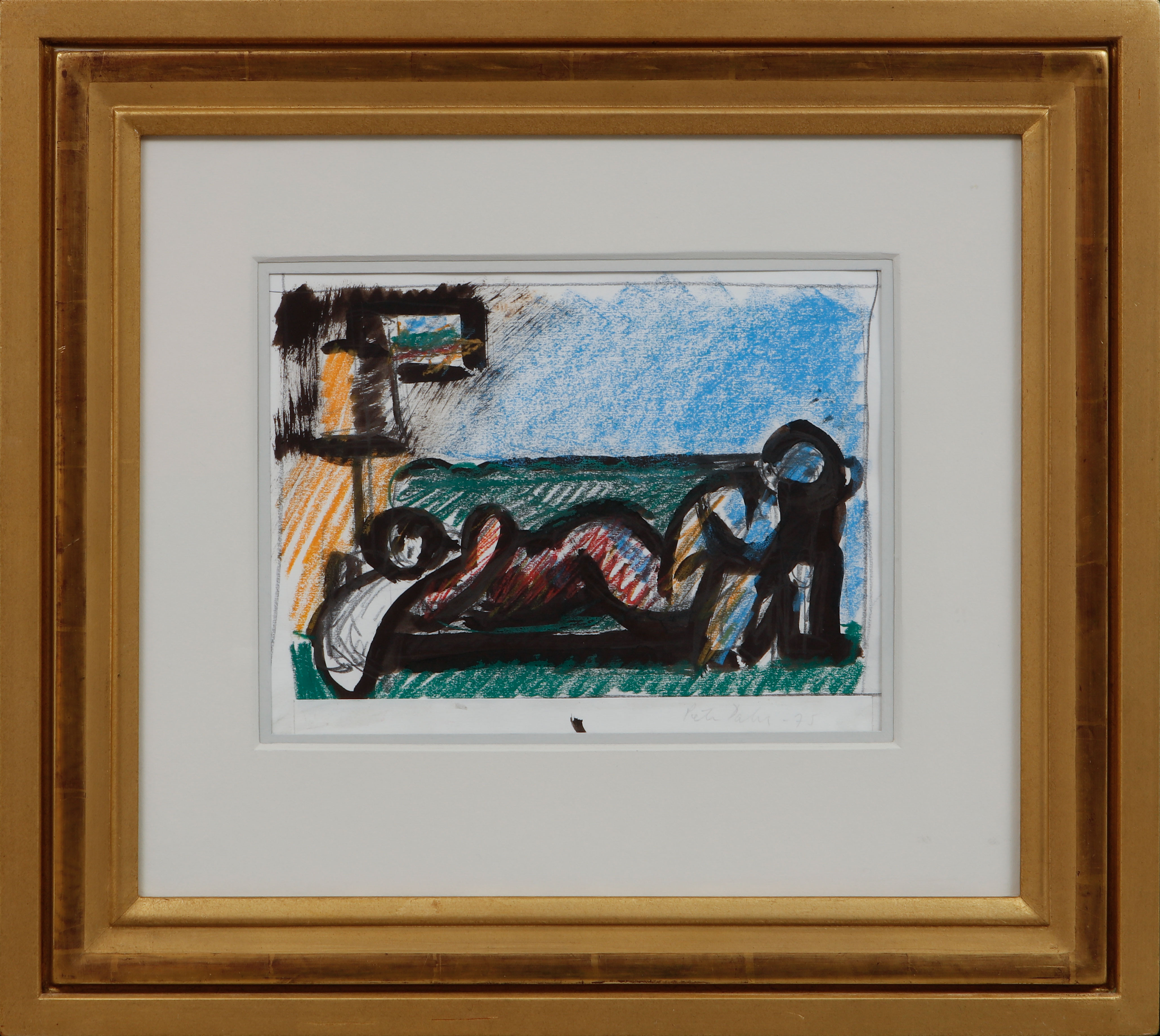 PETER DAHL. Figurer, blandteknik på papper, signerad och daterad 1975.