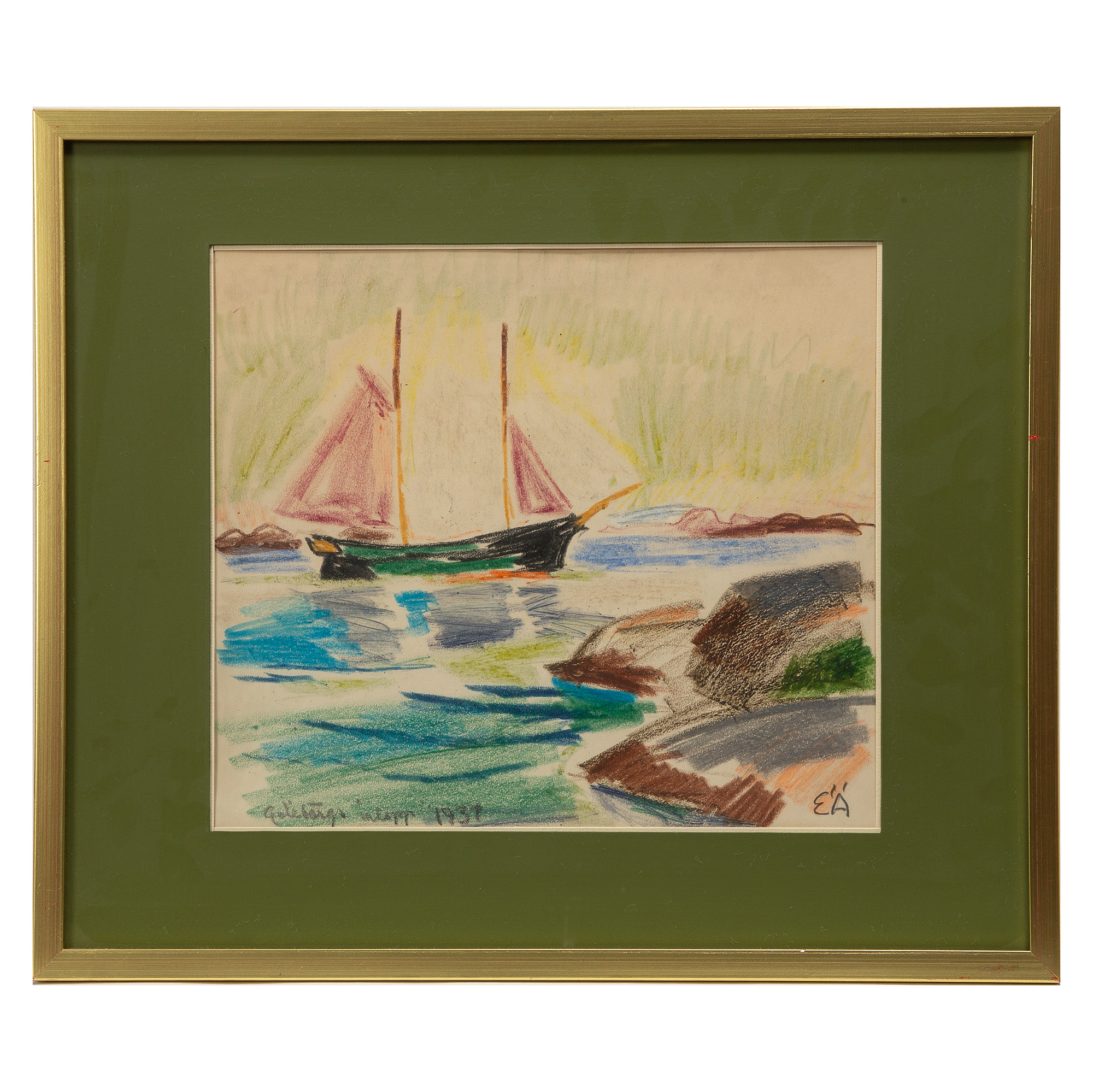 ERLING ÄRLINGSSON. Pastell, signerad EÄ och daterad 1937.