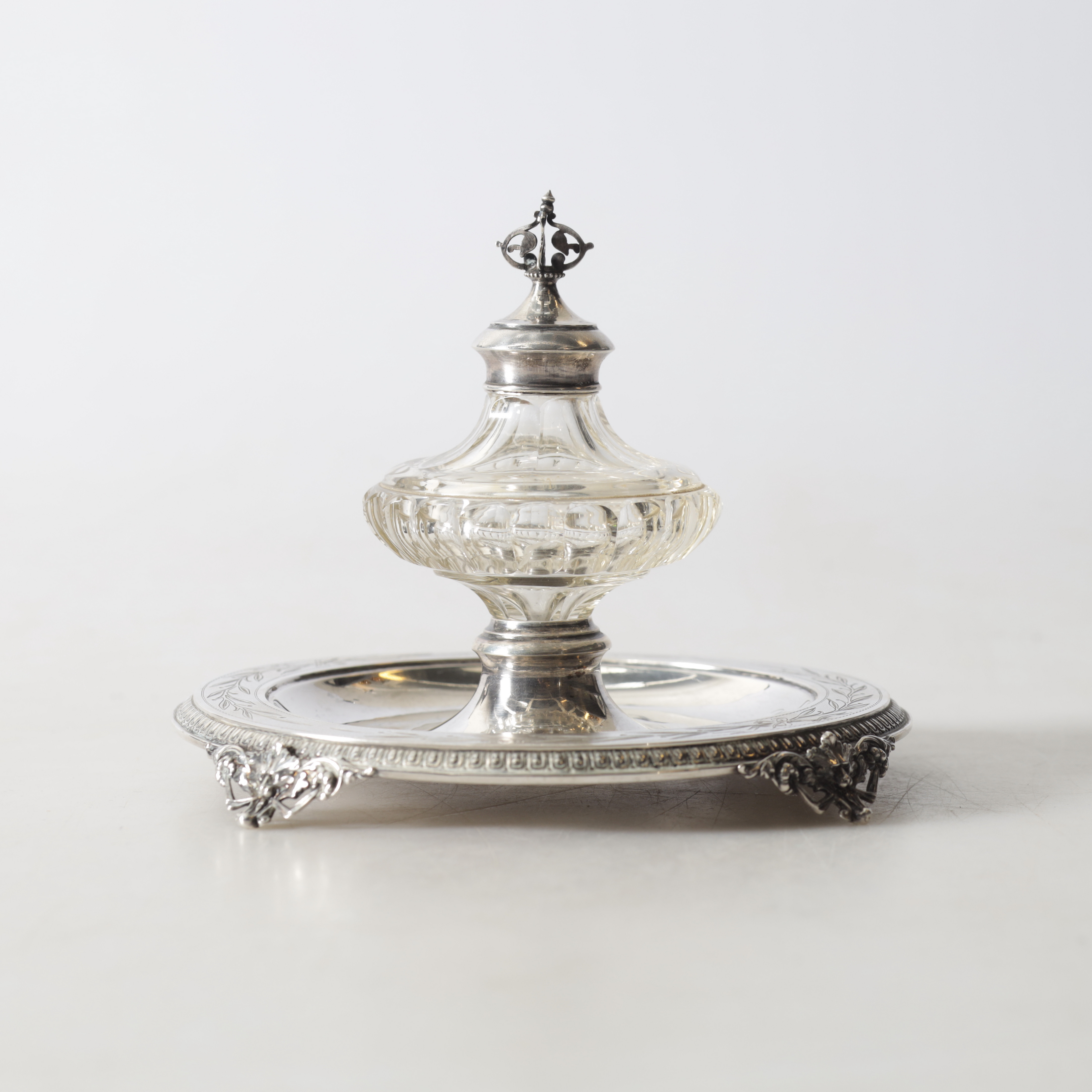 BLÄCKHORN, silver & glas, Guldsmedsaktiebolaget, Stockholm. Vikt ca 128,2 gram exklusive glasinsats.