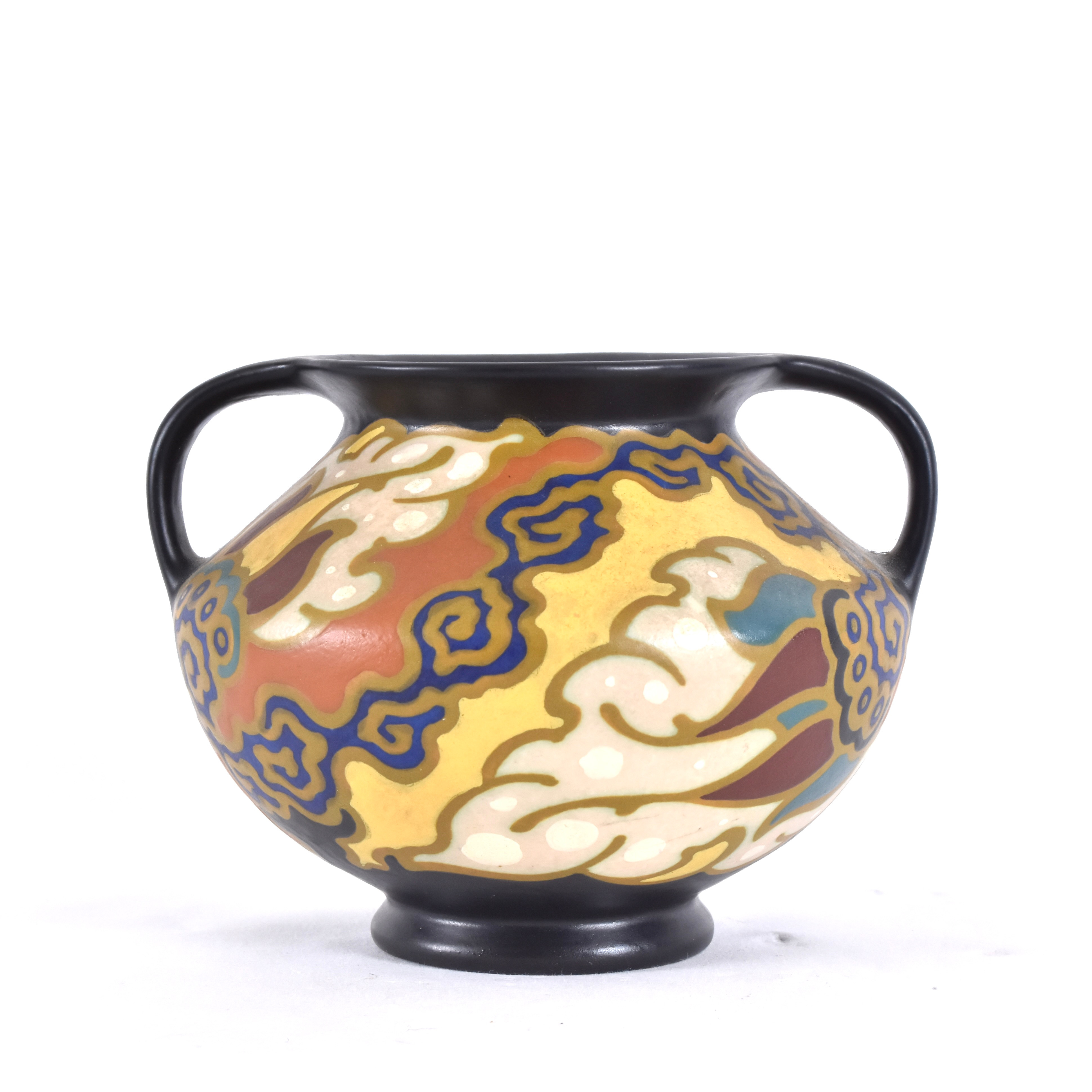 HÄNKELVAS, fajans, Plateelfabriek Regina, Gouda, Holland.