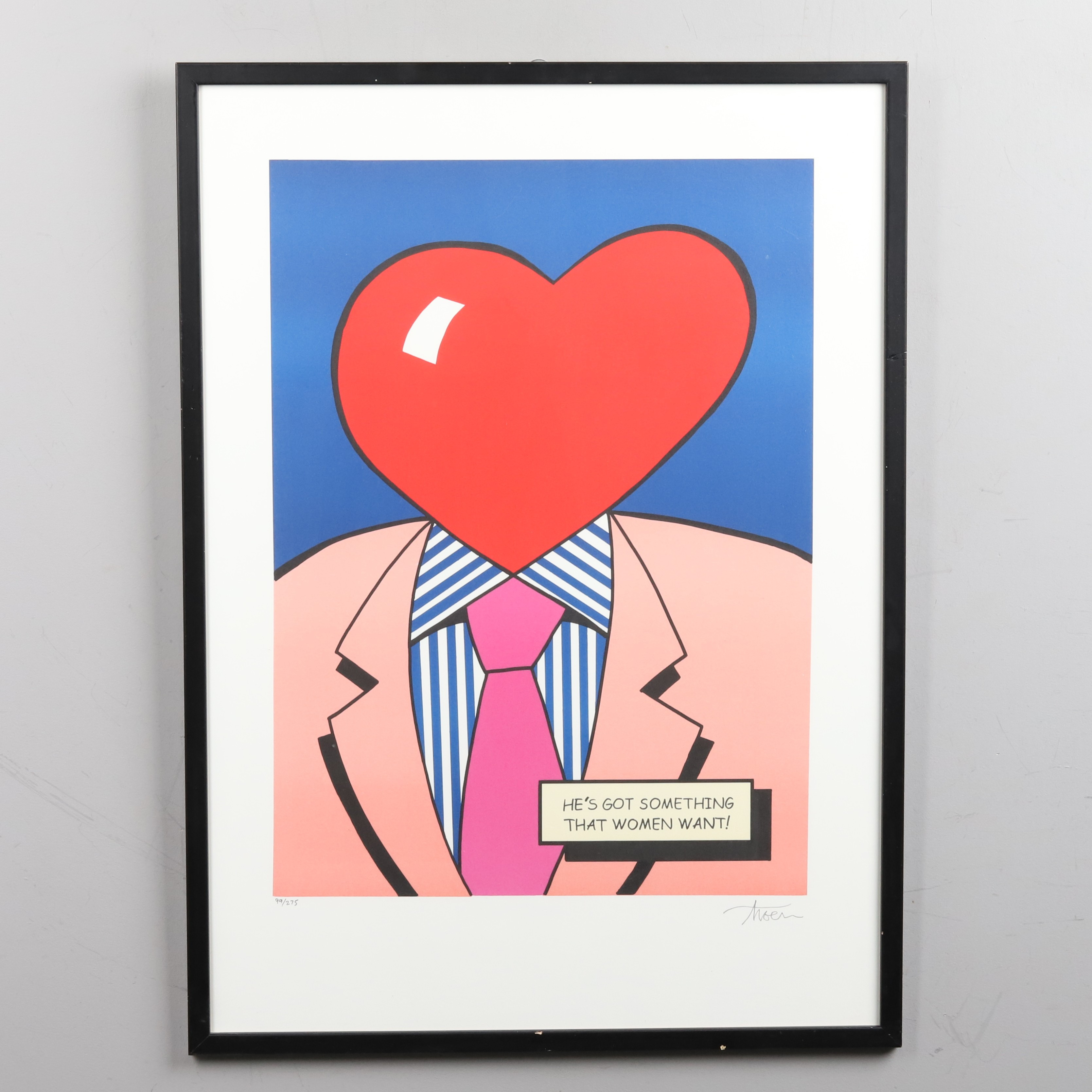 PETTER THOEN. LITOGRAFI, "HE´S GOT SOMETHING THAT WOMEN WANT!", signerad och numrerad.