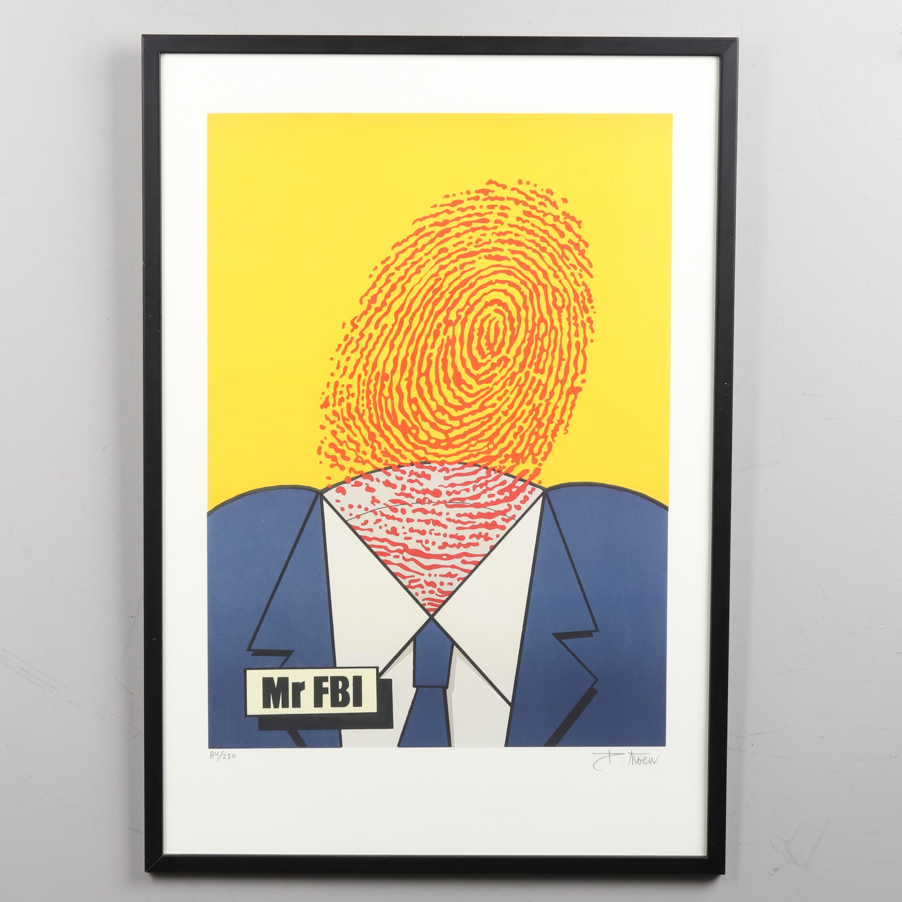 PETTER THOEN. LITOGRAFI, "Mr FBI", signerad och numrerad 84/250.