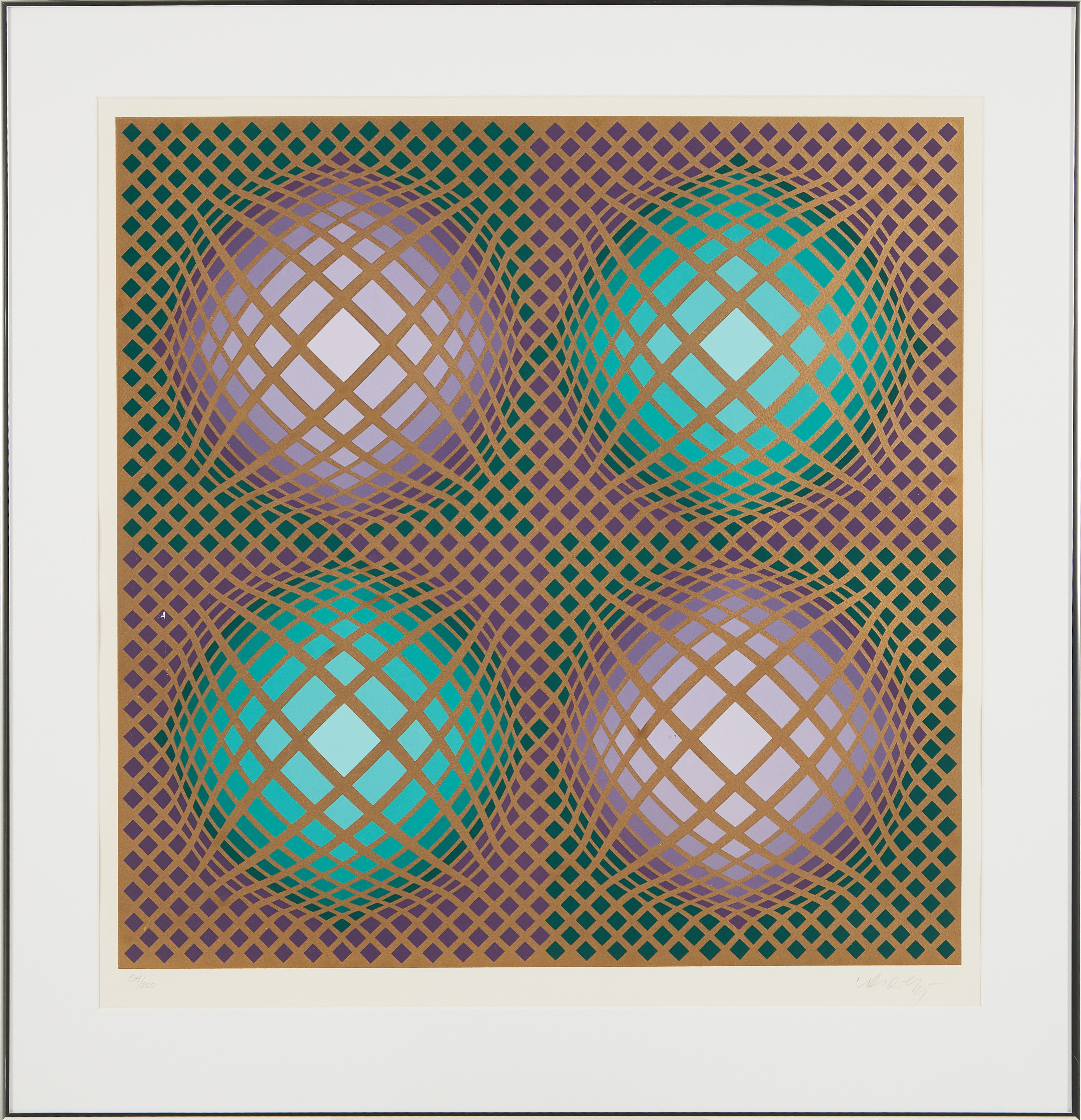 VICTOR VASARELY. Village 4, färgserigrafi, signerad Vasarely, numrerad 134/ 250.