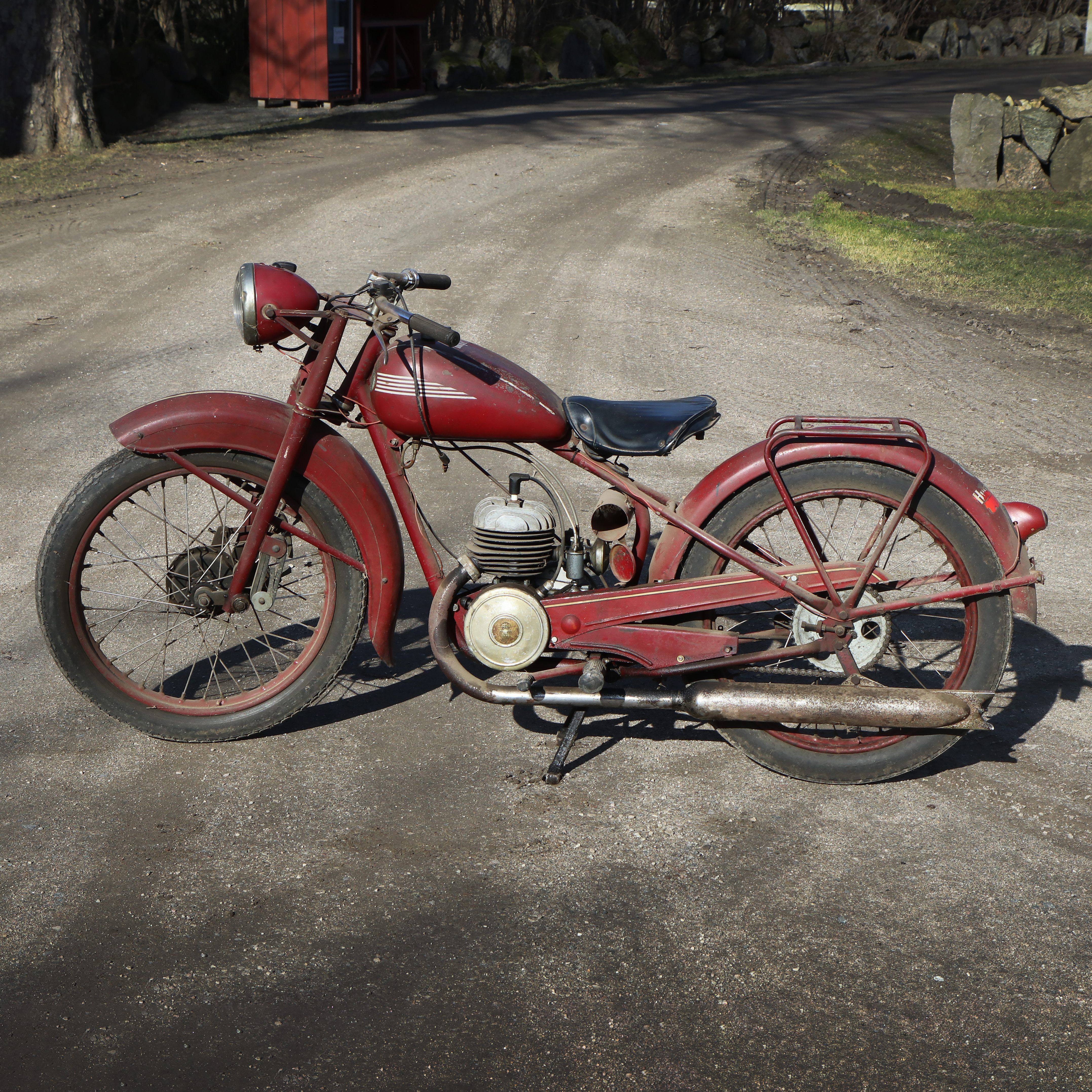 MOTORCYKEL, HUSQVARNA, RÖDMYRA. 120 cc.