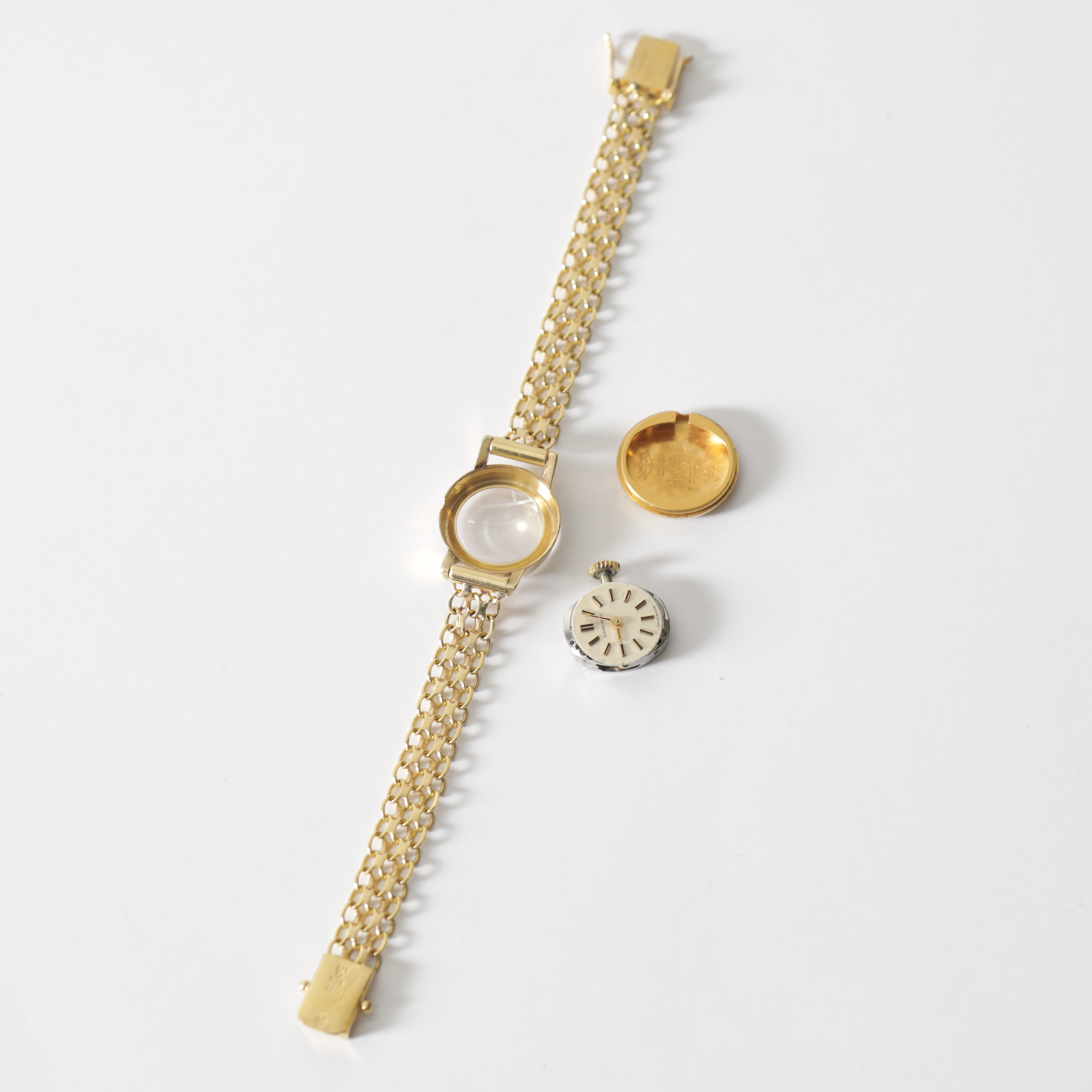 ARMBANDSUR, 14 & 18K guld, Longines. Totalvikt ca 15,65 g.