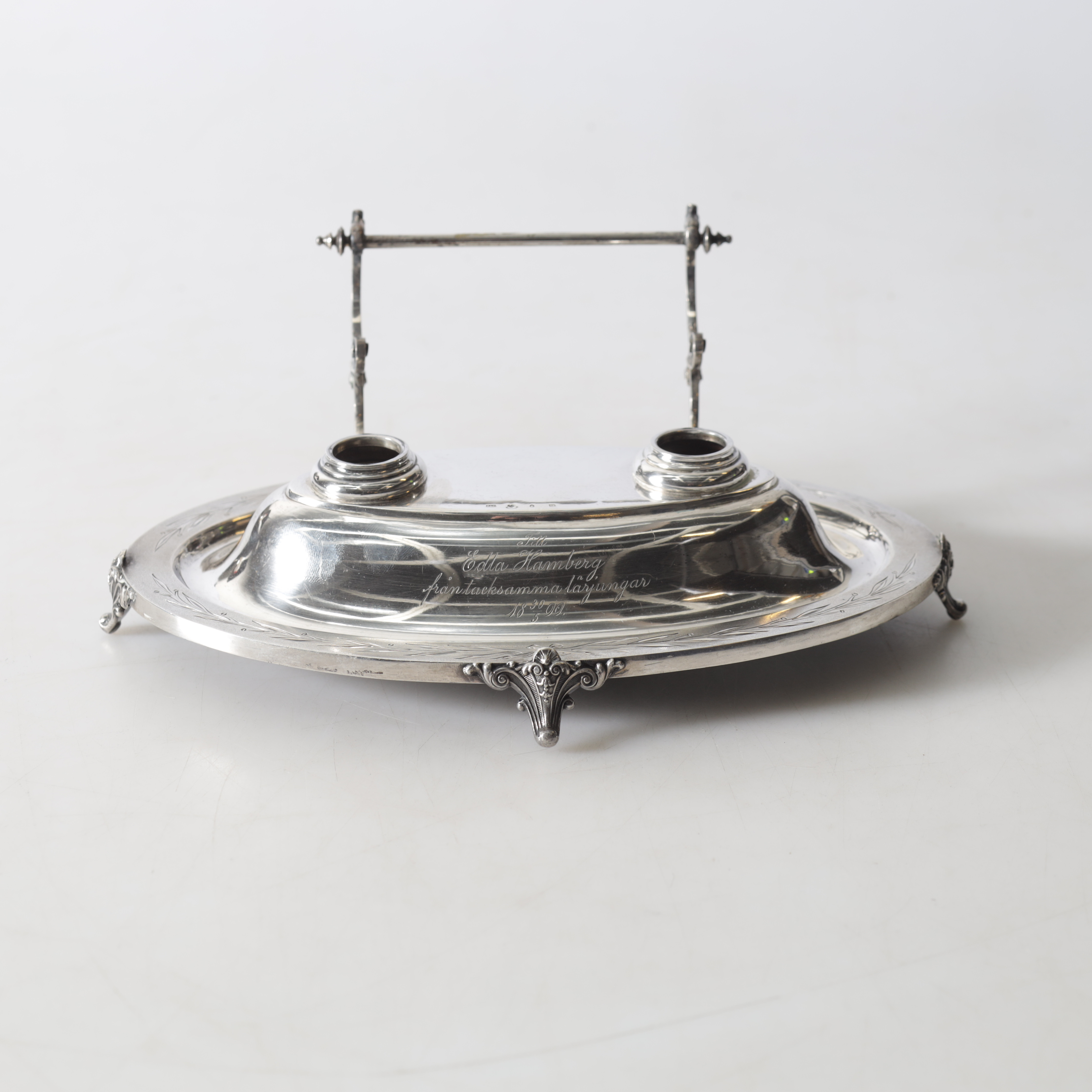 BLÄCKHORNSTÄLL, silver, Guldsmedsaktiebolaget, Stockholm, 1800-talets slut. Totalvikt ca 300,5 gram.