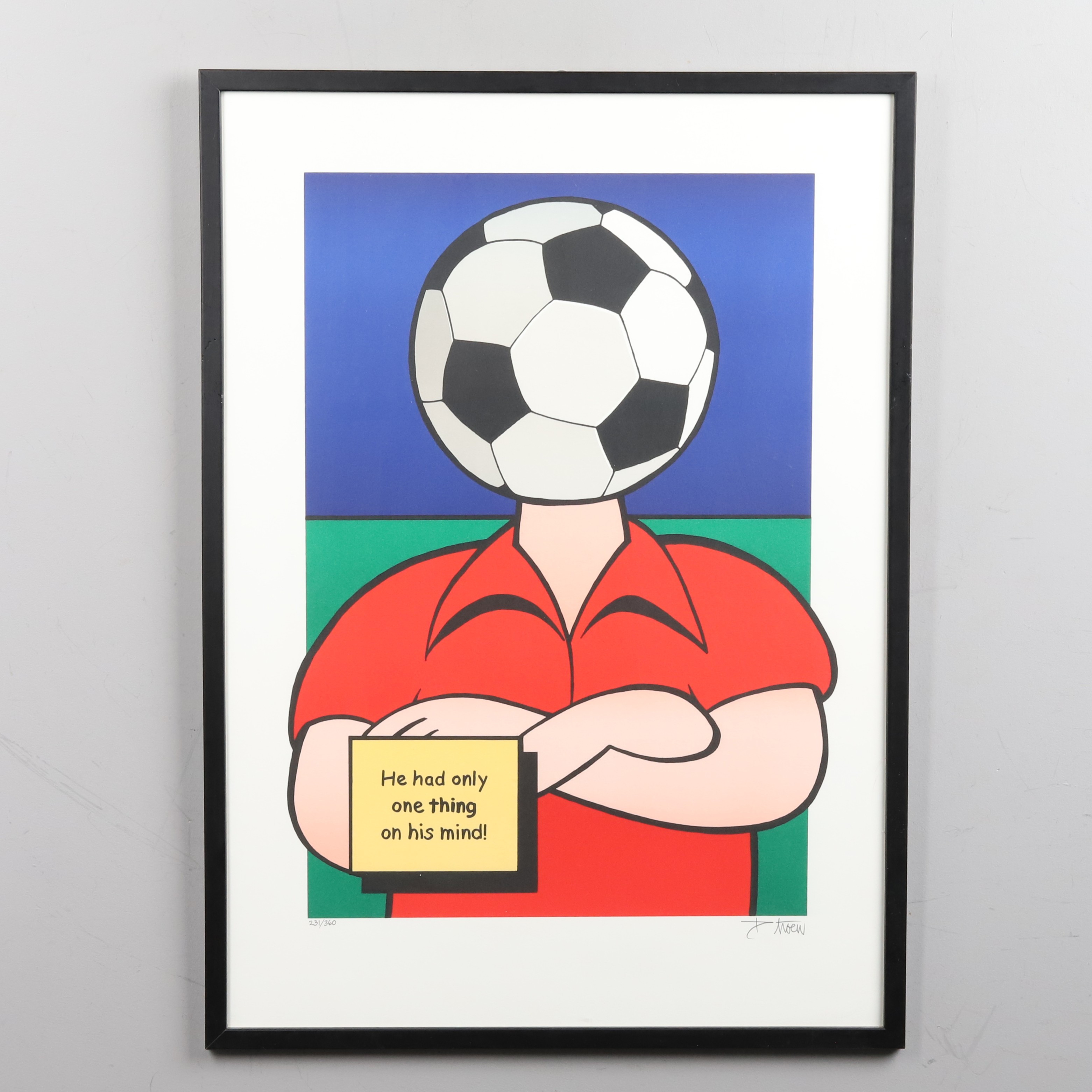 PETTER THOEN. LITOGRAFI, "He had only one thing in mind!", signerad och numrerad.