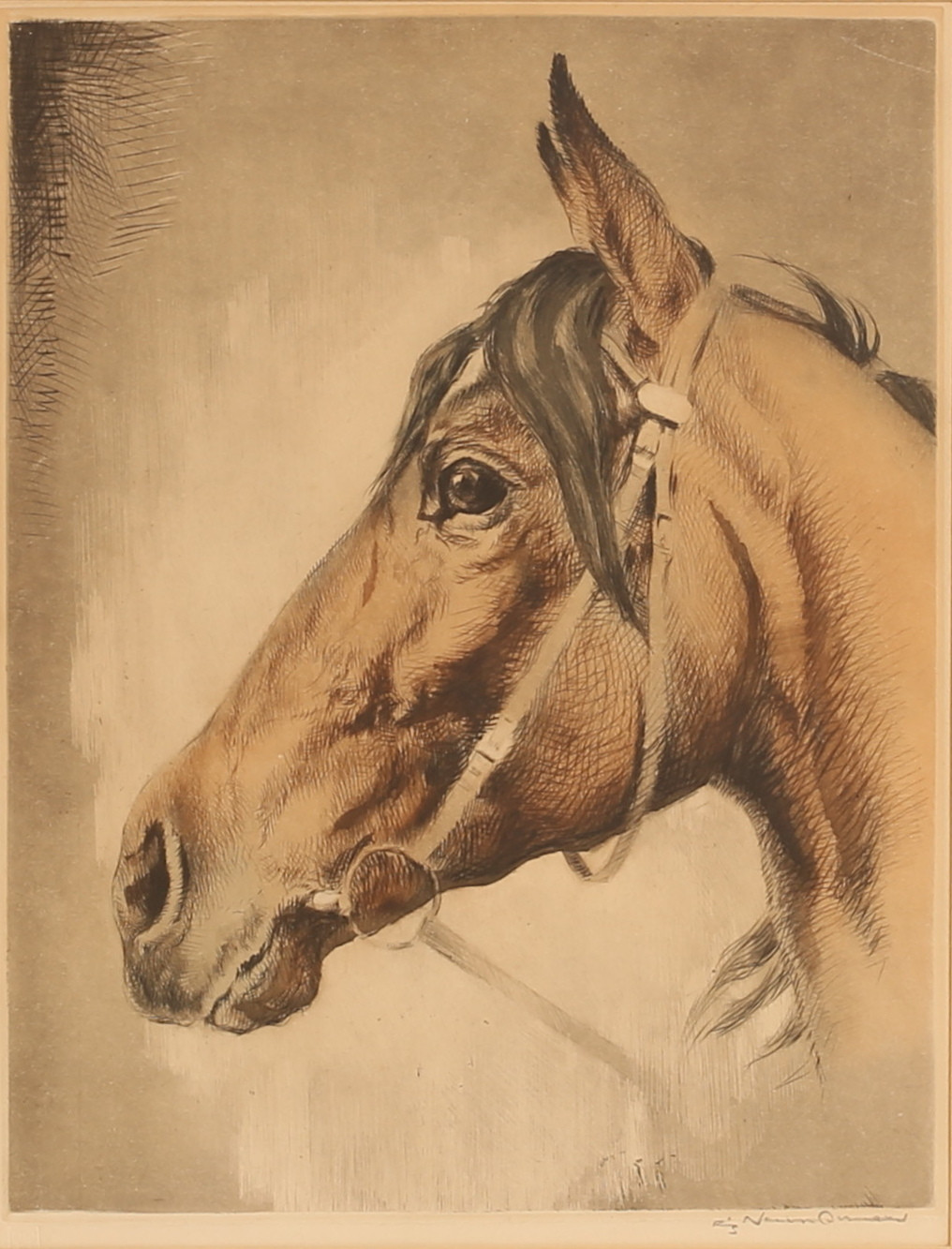 FRITZ NEUMANN. Etsning, signerad.