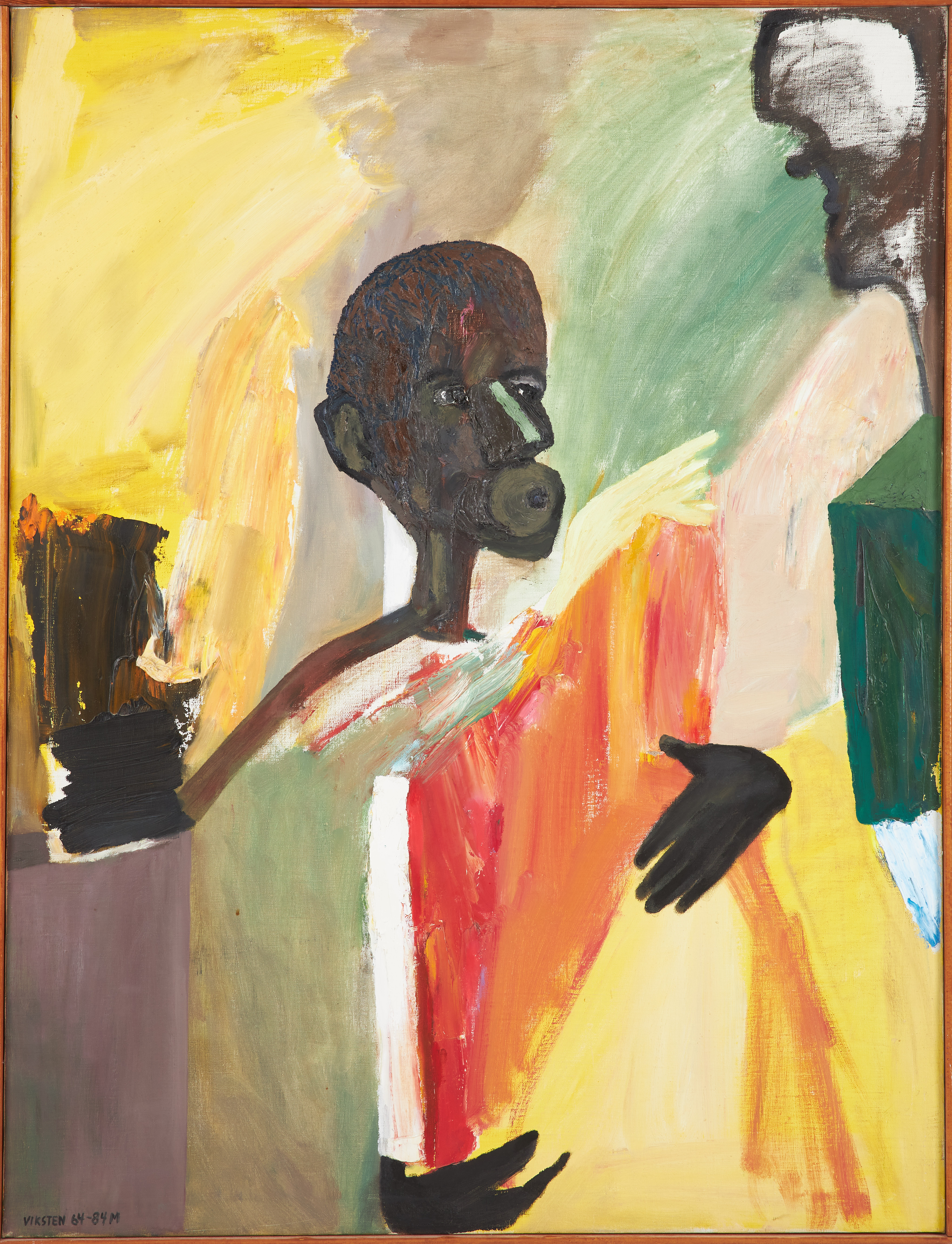 HANS VIKSTEN. "Famnen full", olja på duk, signerad, á tergo med påskrift samt titulering.