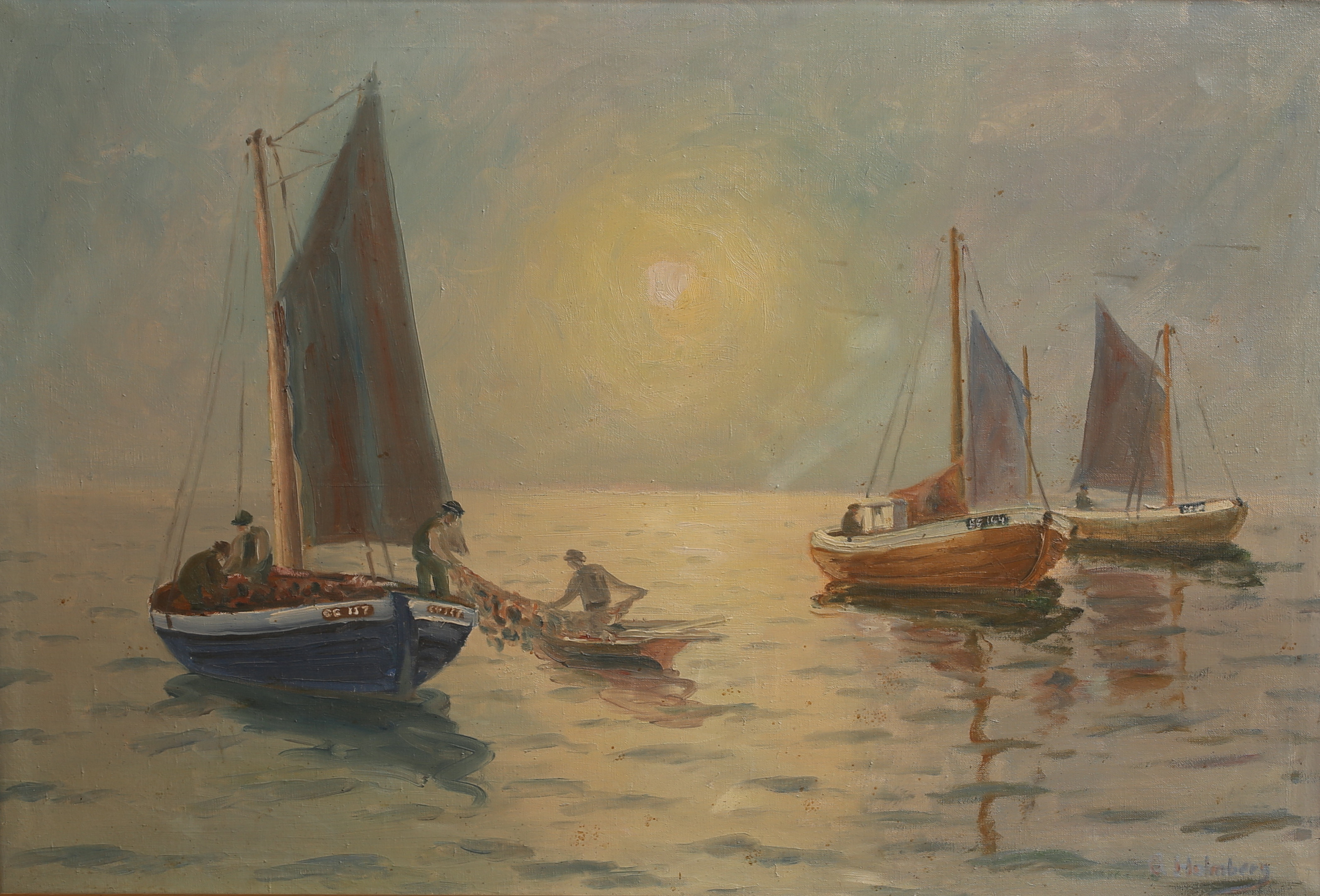 OIDENTIFIERAD KONSTNÄR, olja på duk, signerad Holmberg.