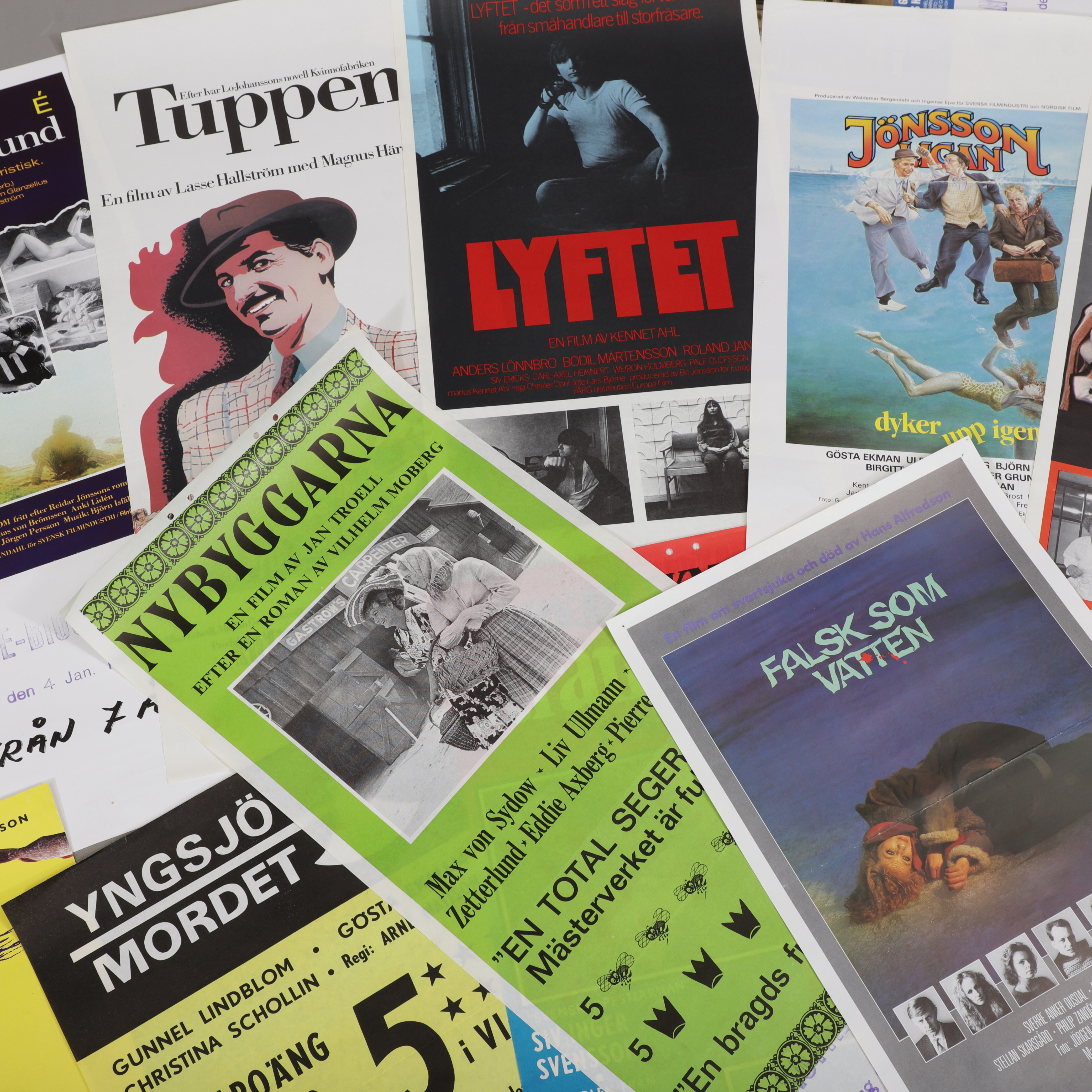 FILMAFFISCHER, 12 st svenska stolpaffischer, 1960/70/80-tal.