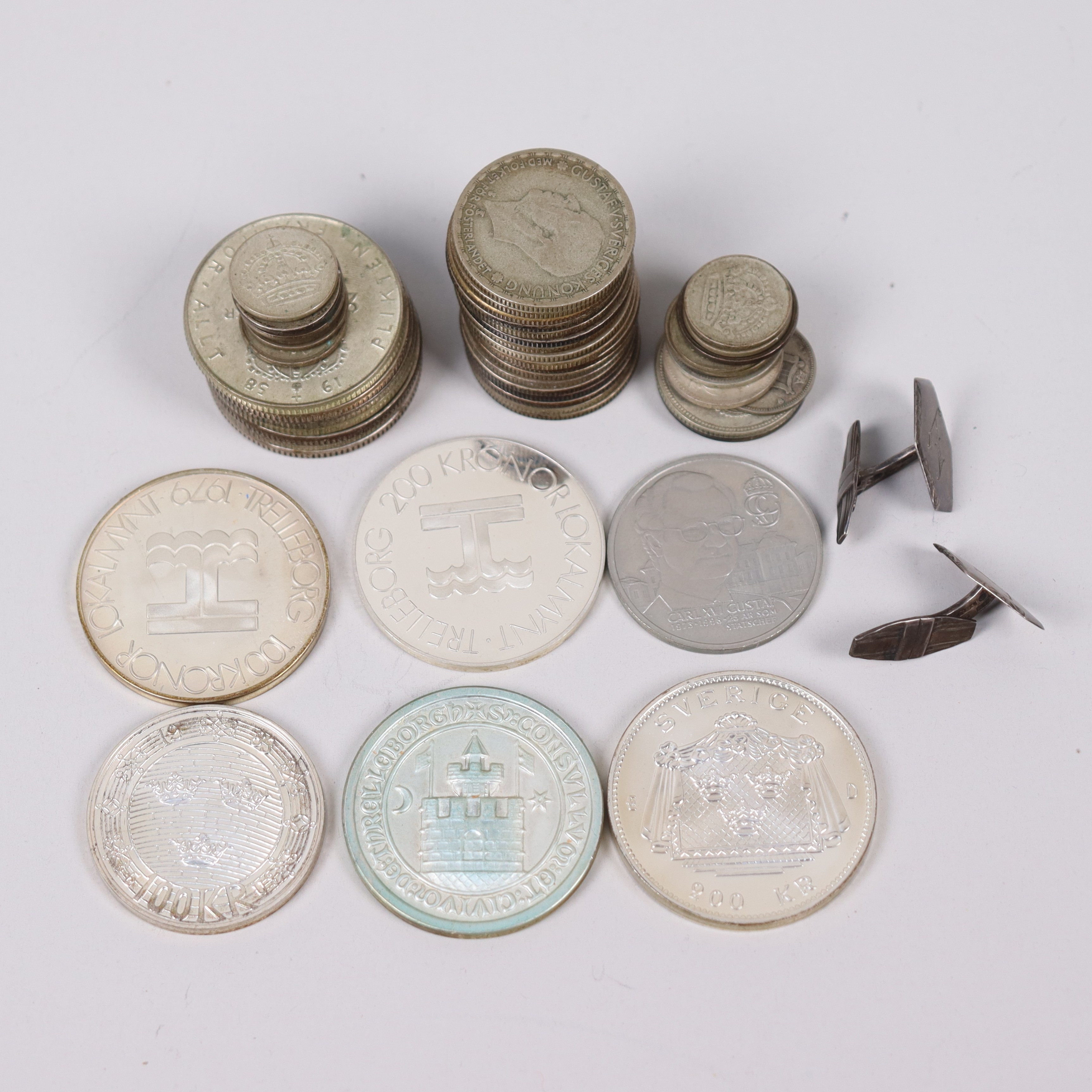 SILVERMYNT, svenska, totalt 383 gram.