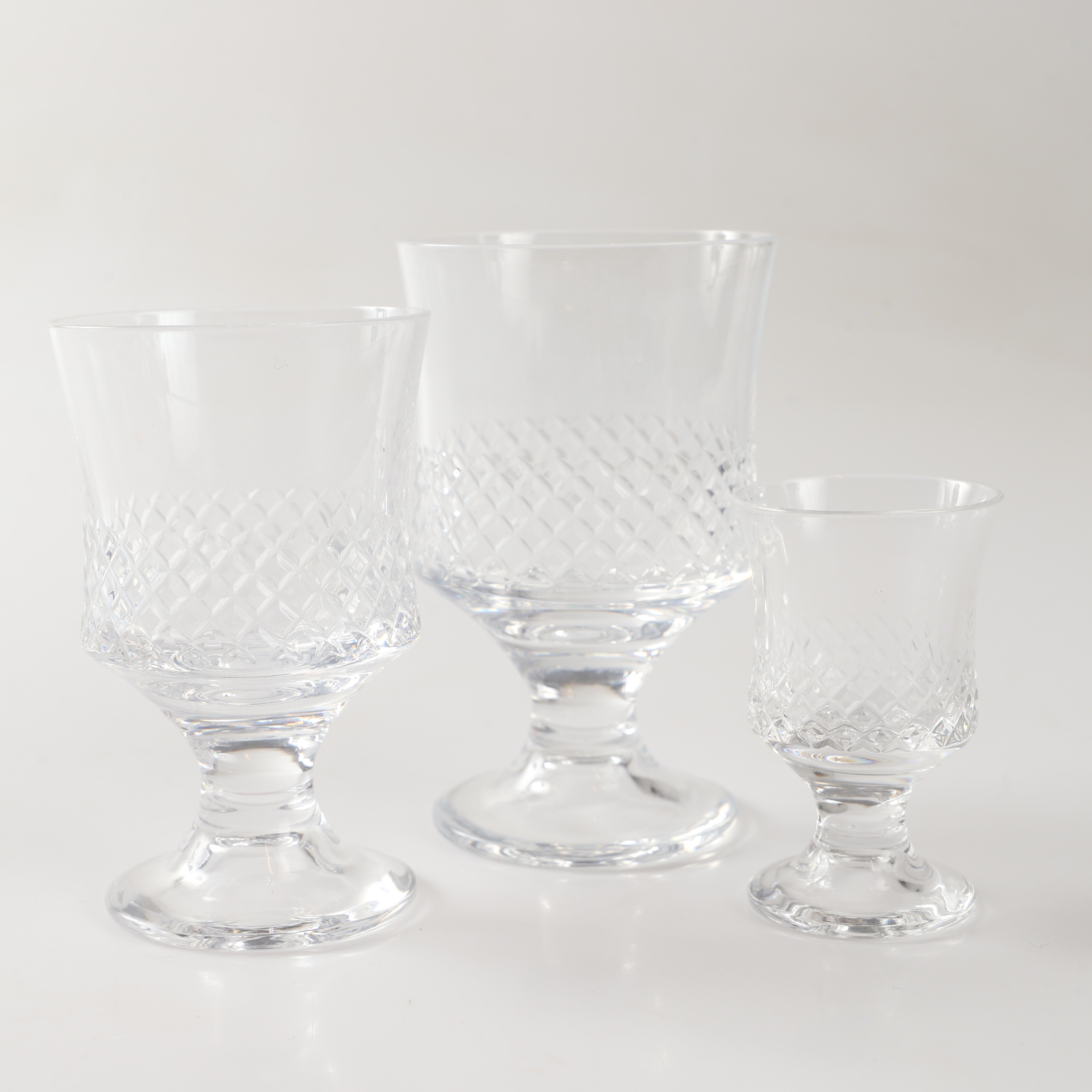 BENGT EDENFALK. Glasservis, 27 delar, "Diadem", Skrufs Glasbruk.