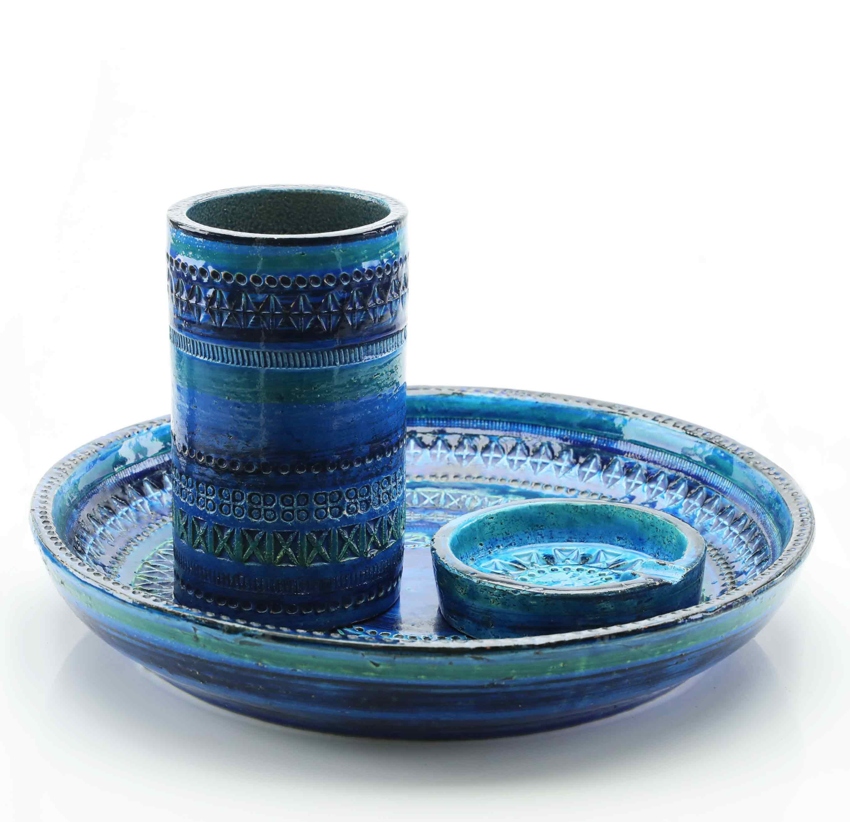 ALDO LONDI. 3 delar, Rimini Blue, Bitossi, Italien.