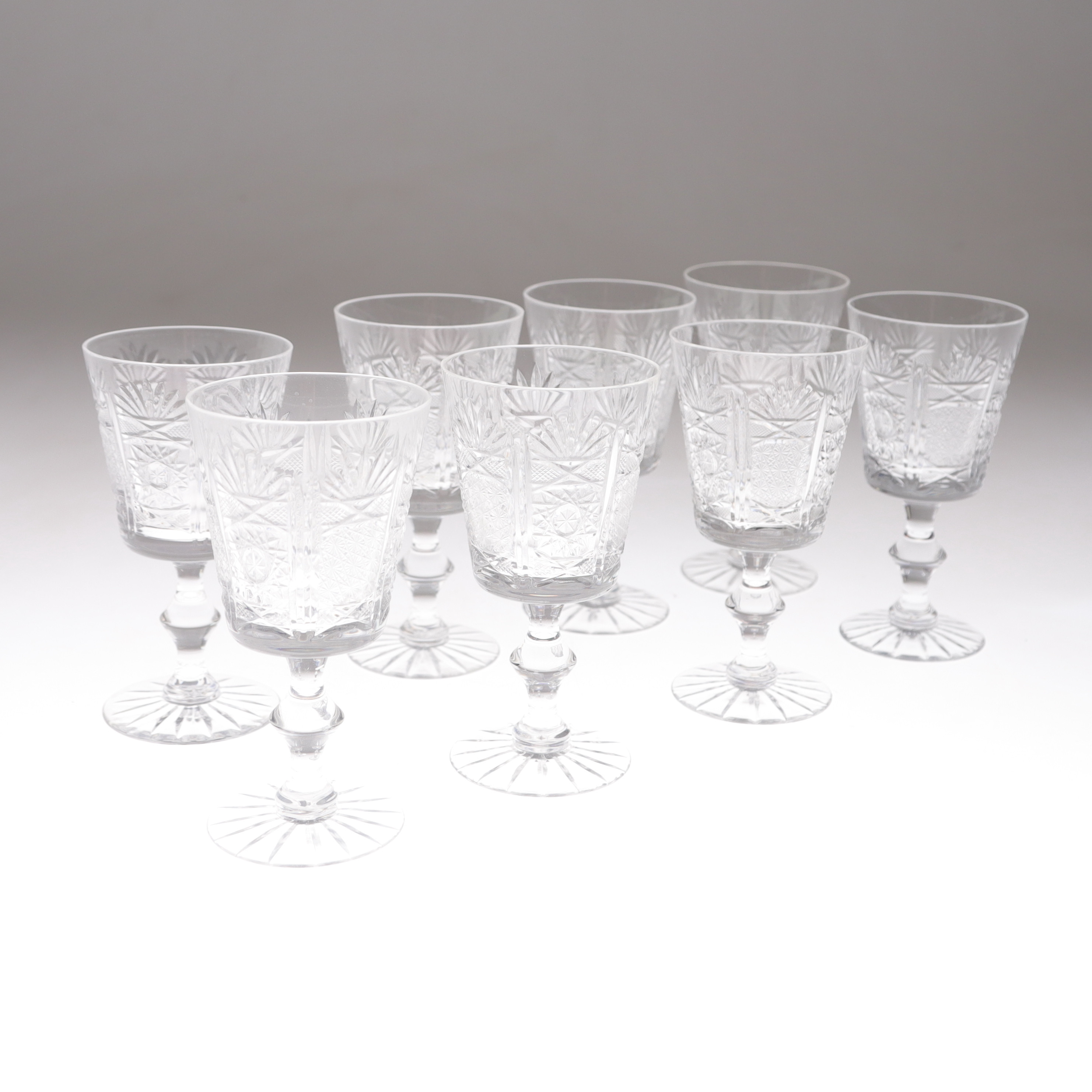 VINGLAS, 8 st, Tjeckoslovakien, 1900-talets andra hälft.