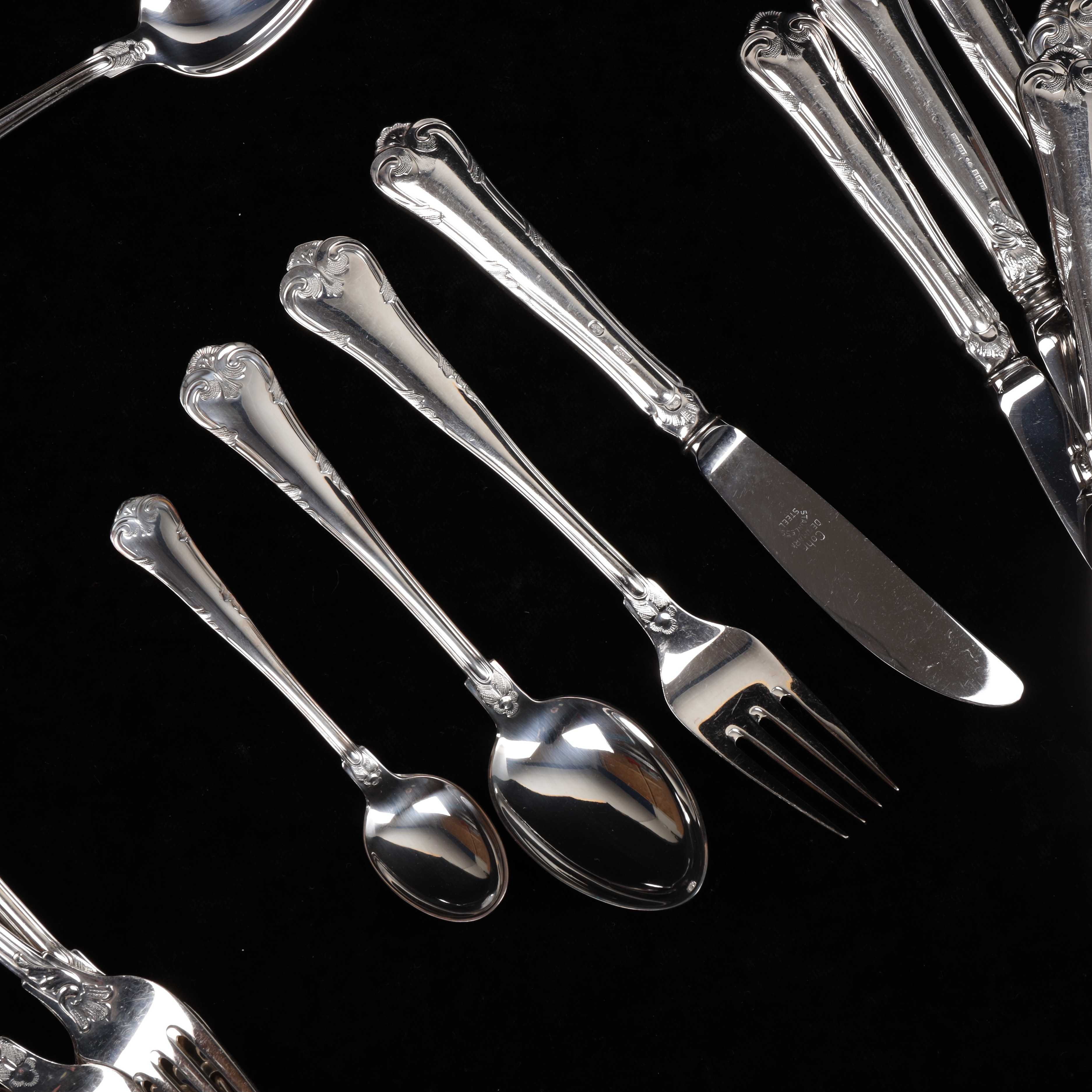 SERVISDELAR, 21 st, bestick, silver, "Herrgård", 1983, vikt 974 gram.