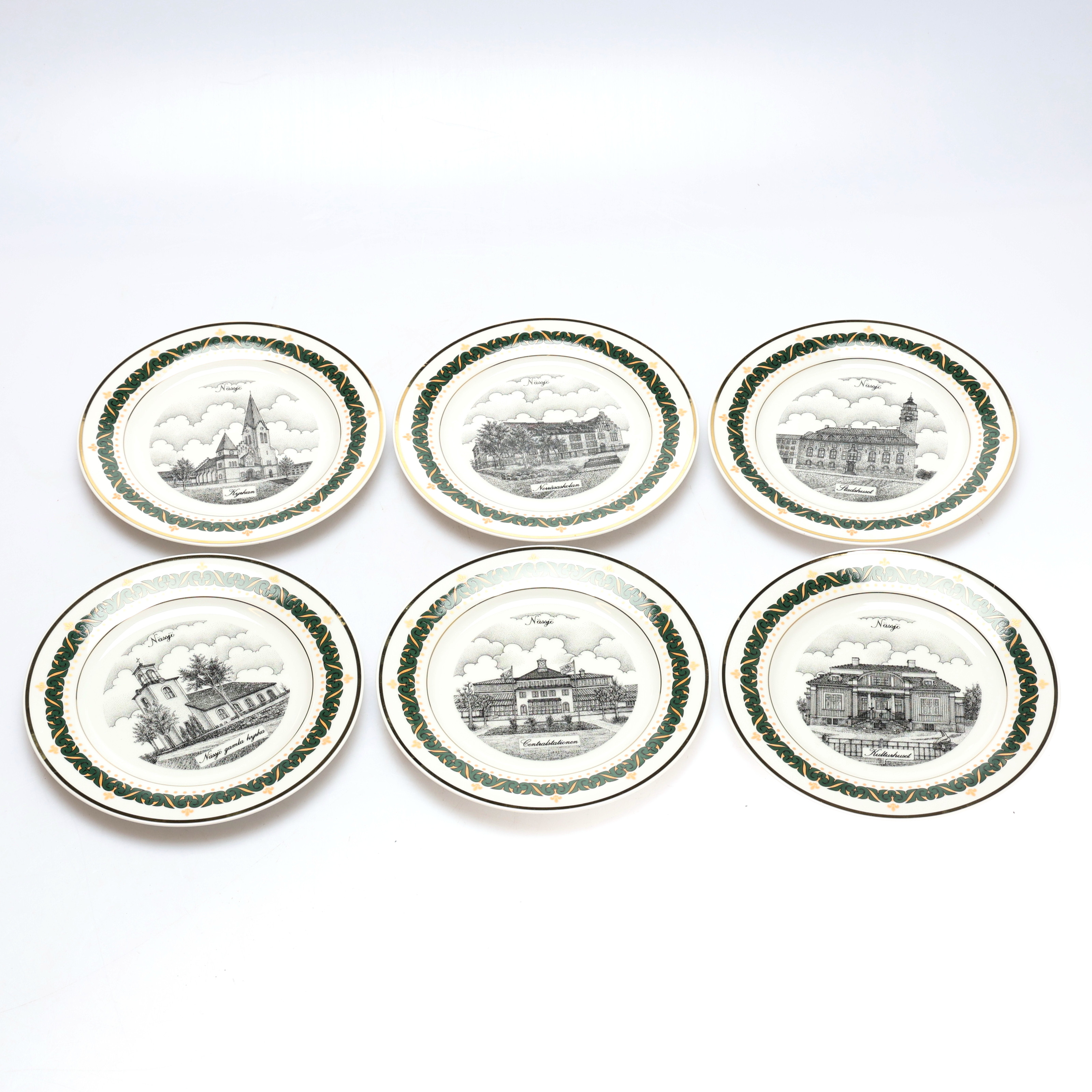SAMLARTALLRIKAR, 6 st, porslin, "Nässjö", Decorabex, nr 12/200.