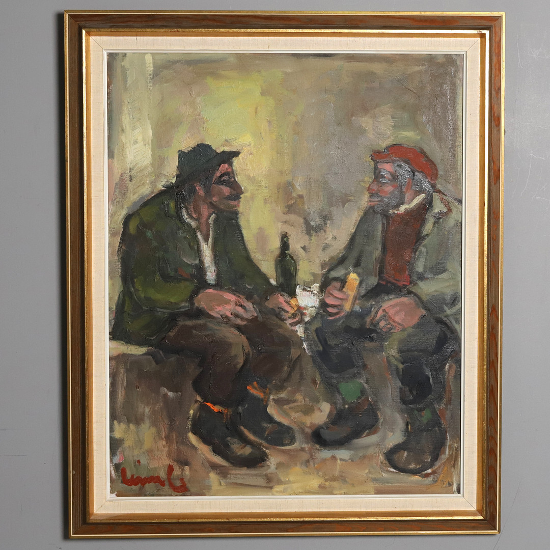 OLAVI LAINE. OLJA PÅ DUK, "Matrast" signerad.