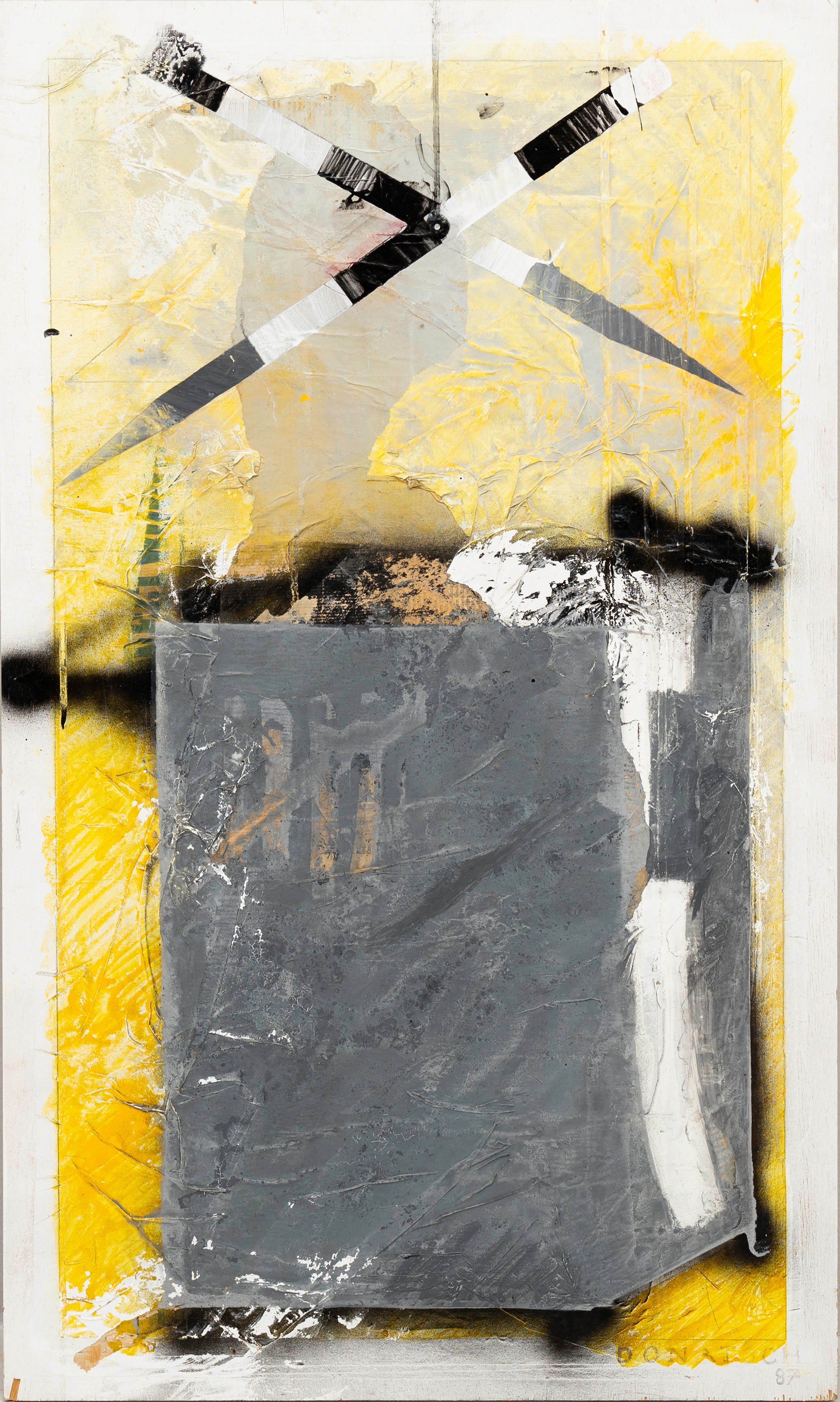 PEGGY DONATSCH ( 1949-). Komposition, blandteknik, signerad Donatsch, -87.