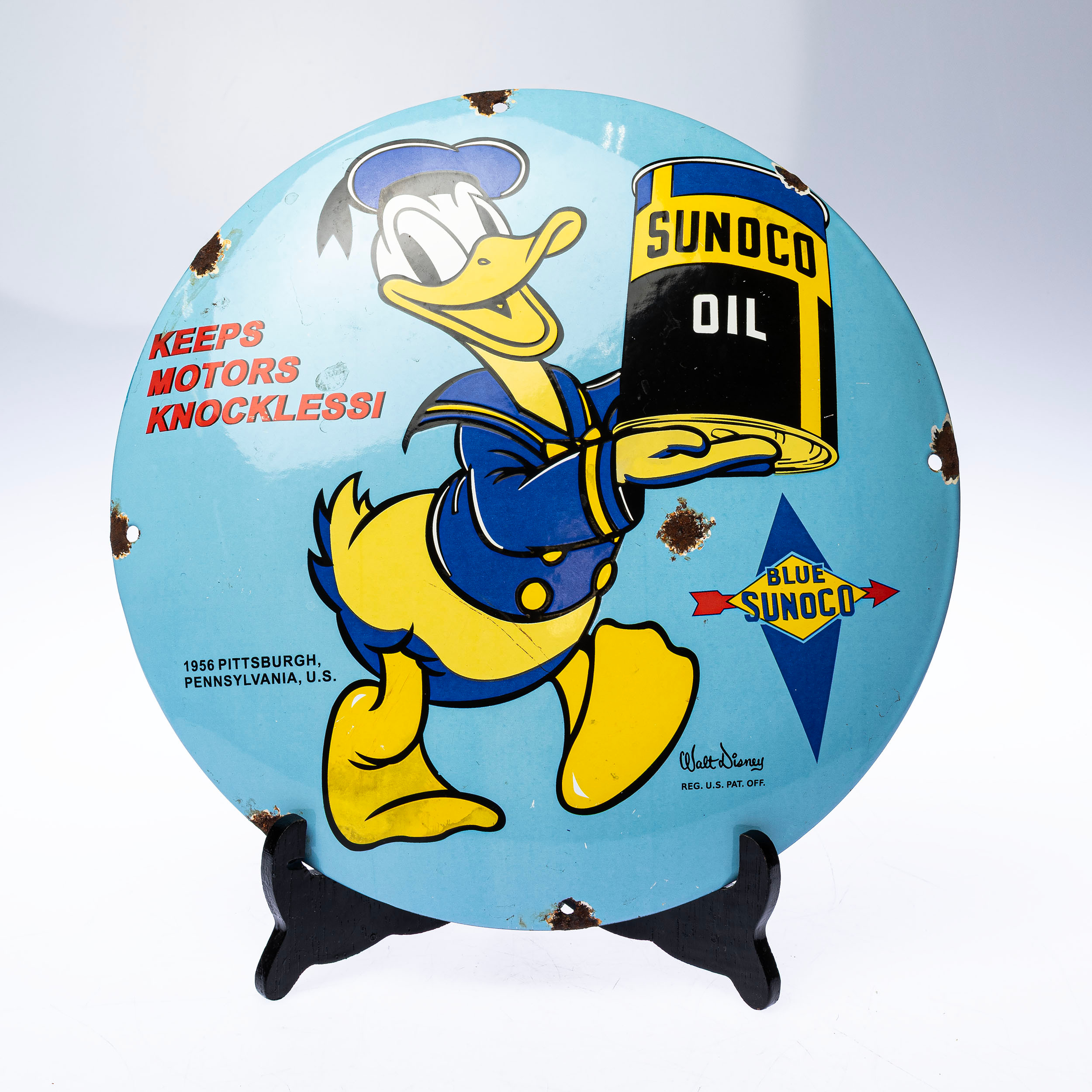 EMALJSKYLT, "Sunoco Oil", Kalle Anka, Walt Disney.