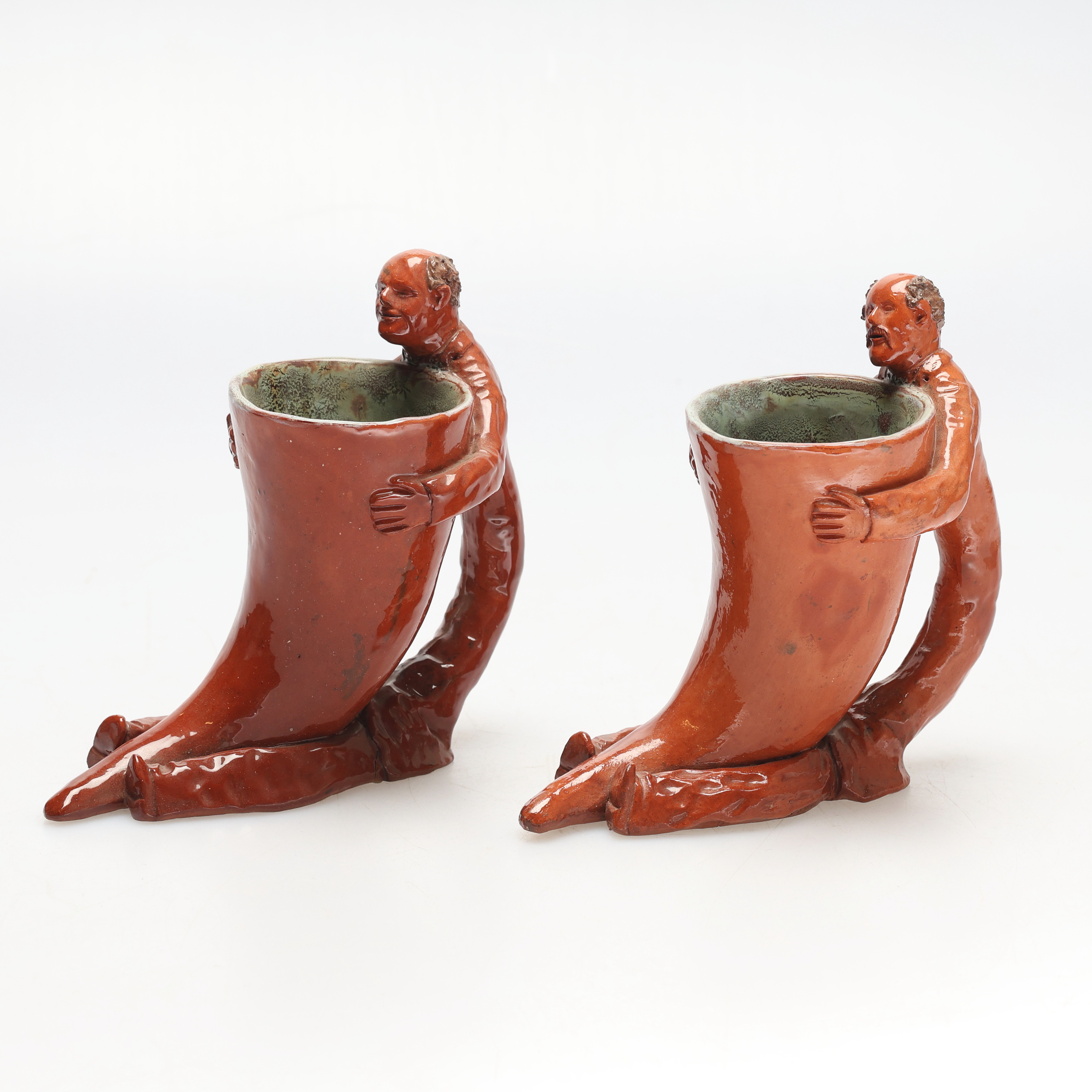 BENGT WALL. Vaser, ett par, keramik, Trosa, 1900-tal.