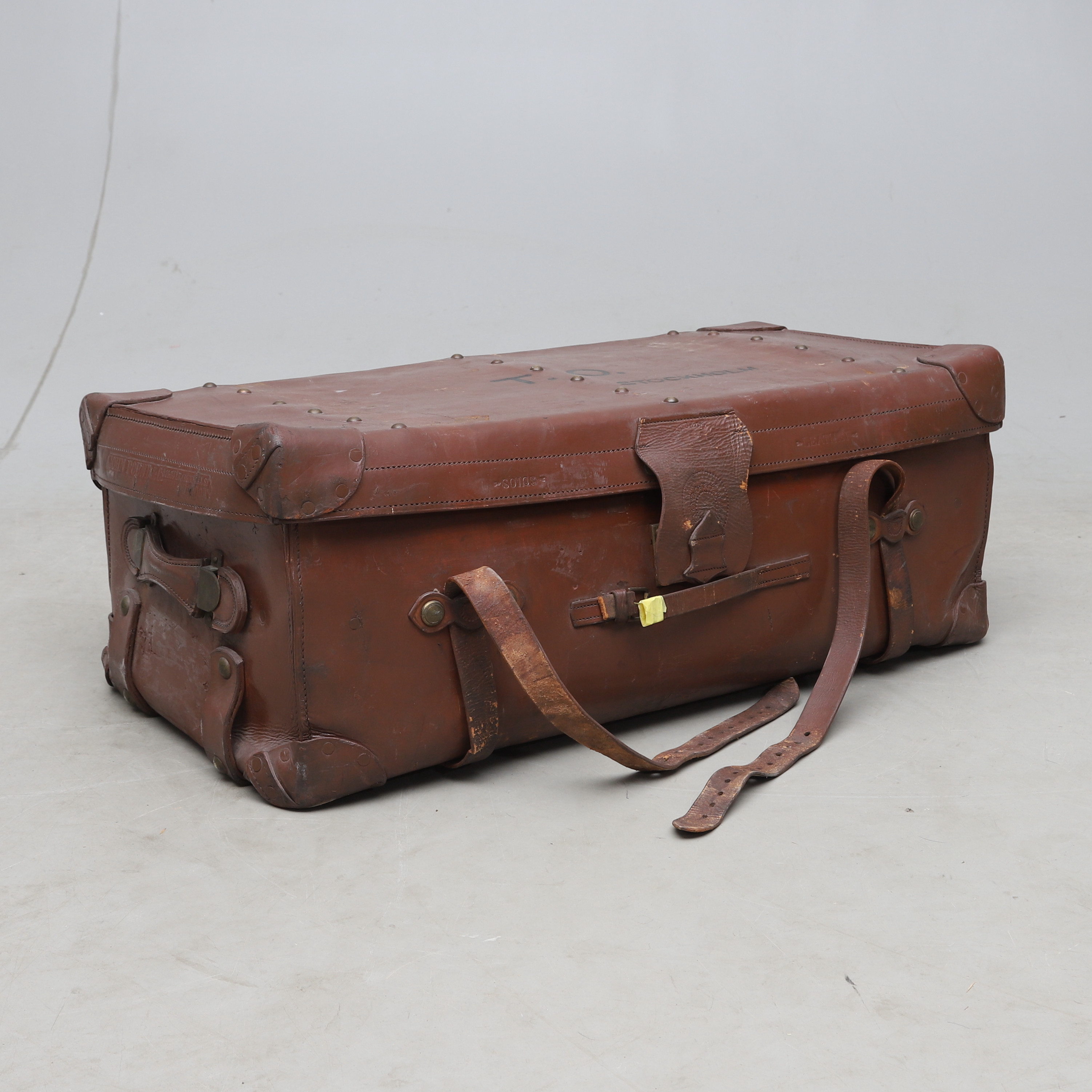 KOFFERT, läder, John Pound & Co, England, tidigt 1900-tal.