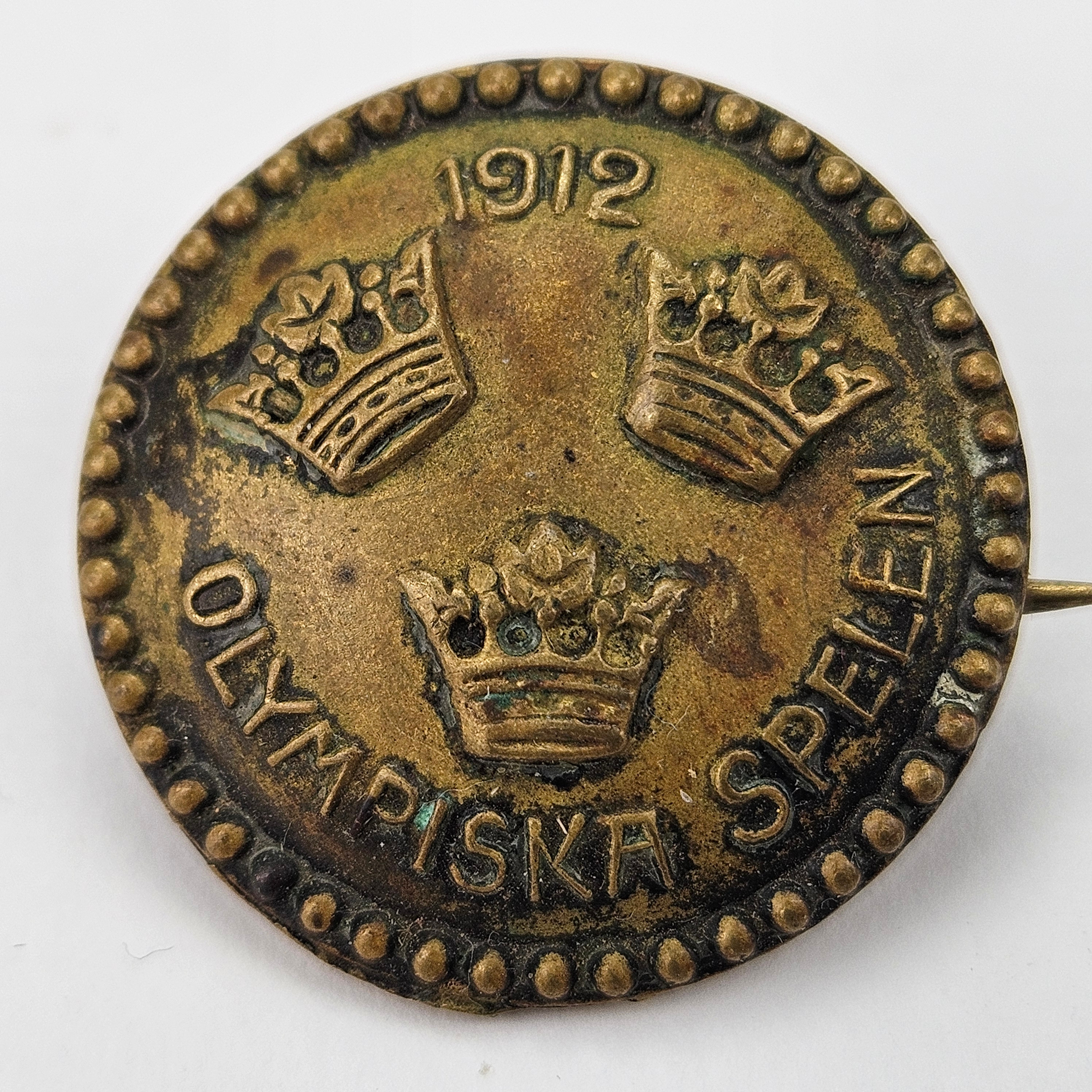 NÅLMÄRKE, gulmetall, Olympiska spelen 1912.