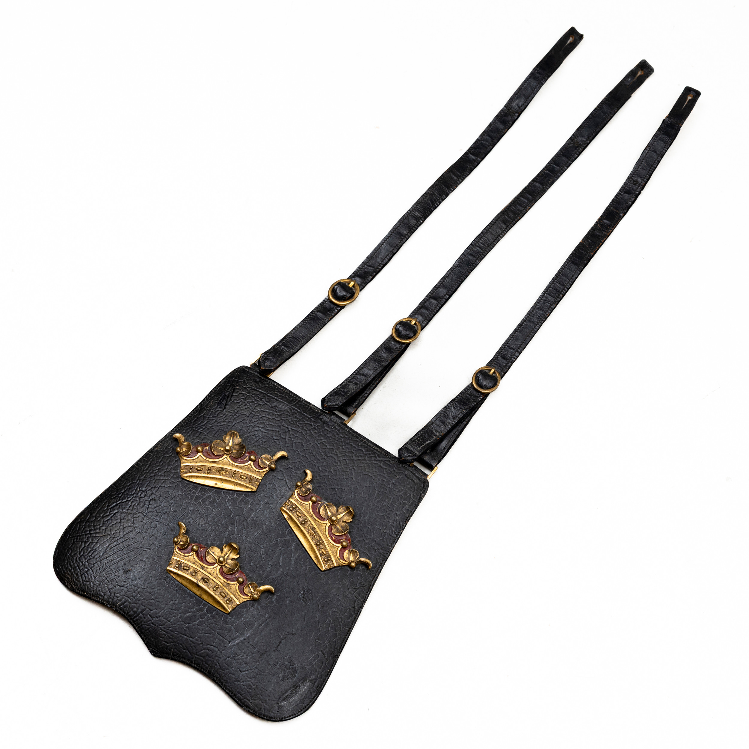 SABELTASKA med remmar, svensk, för officer, 1800-tal.