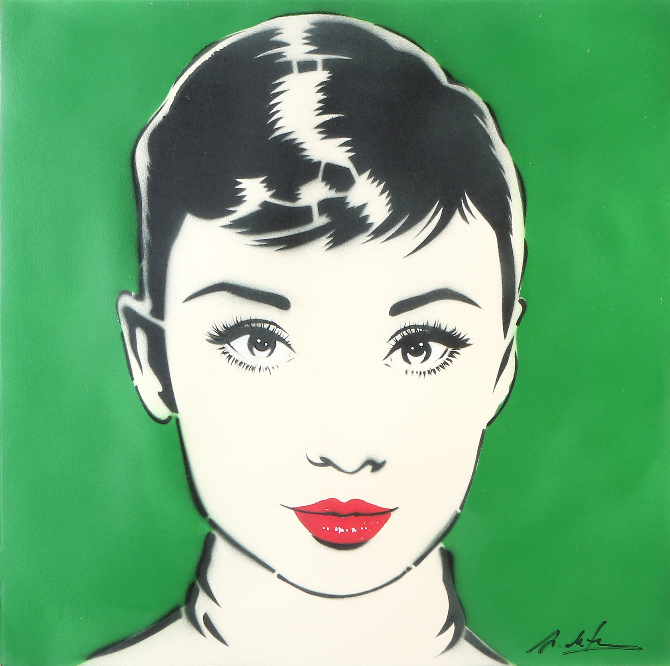 ANTONIO DE FELIPE. Blandteknik, bl.a. stenciler. "Audrey Hepburn". Signerad.